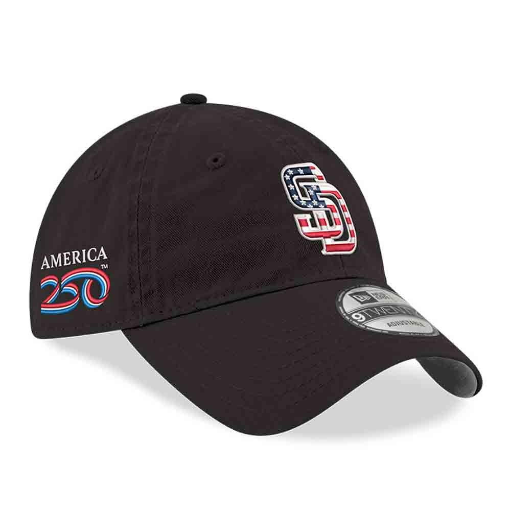 Casquette ajustable New Era noire San Diego Padres America 250 9TWENTY pour homme