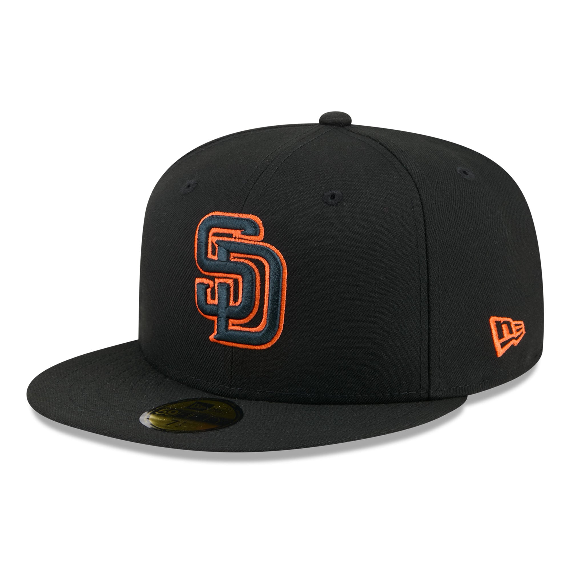 Casquette ajustée New Era 59FIFTY noire pour homme, motif San Diego Padres.