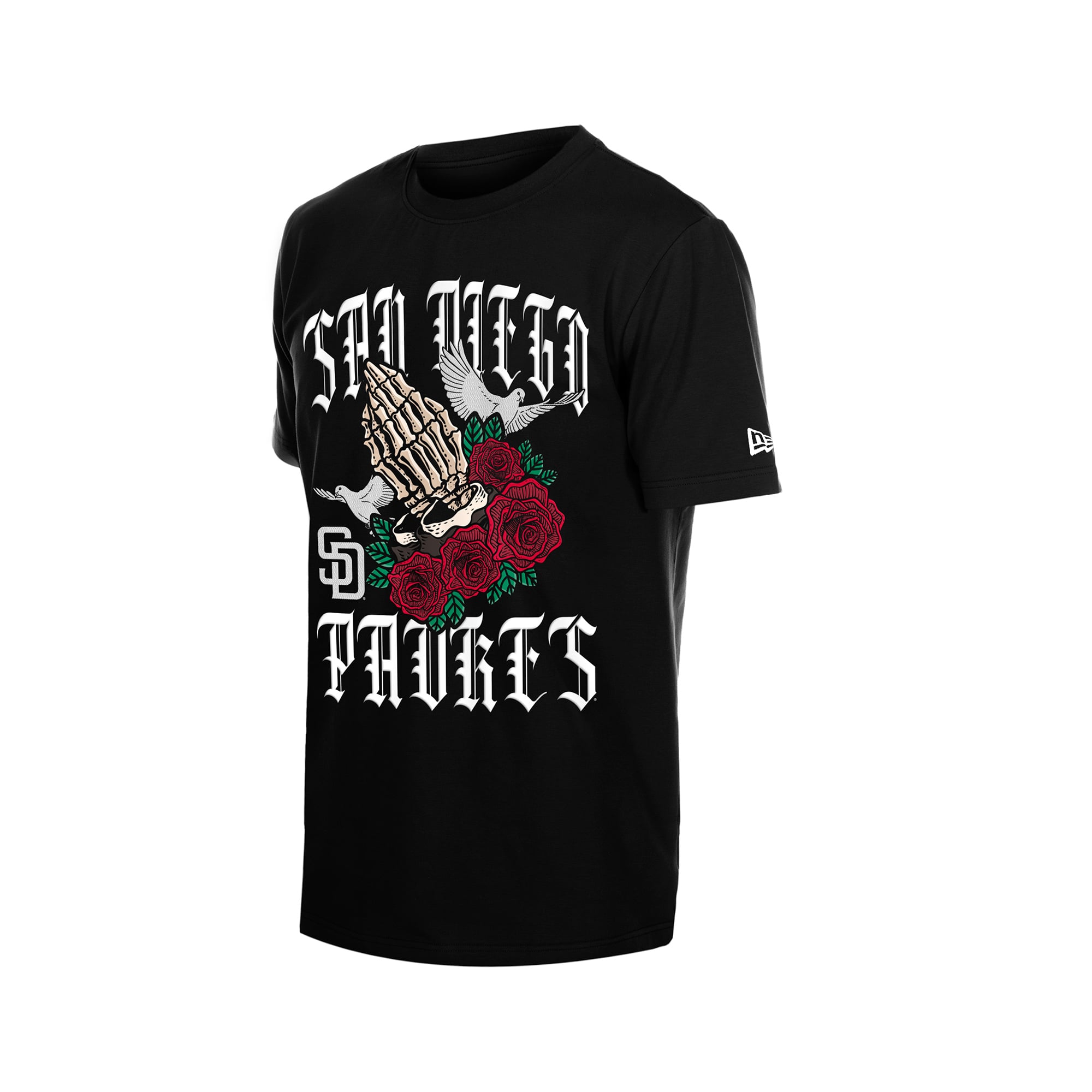 T-shirt New Era noir pour homme, style San Diego Padres, Blessed Aesthetic