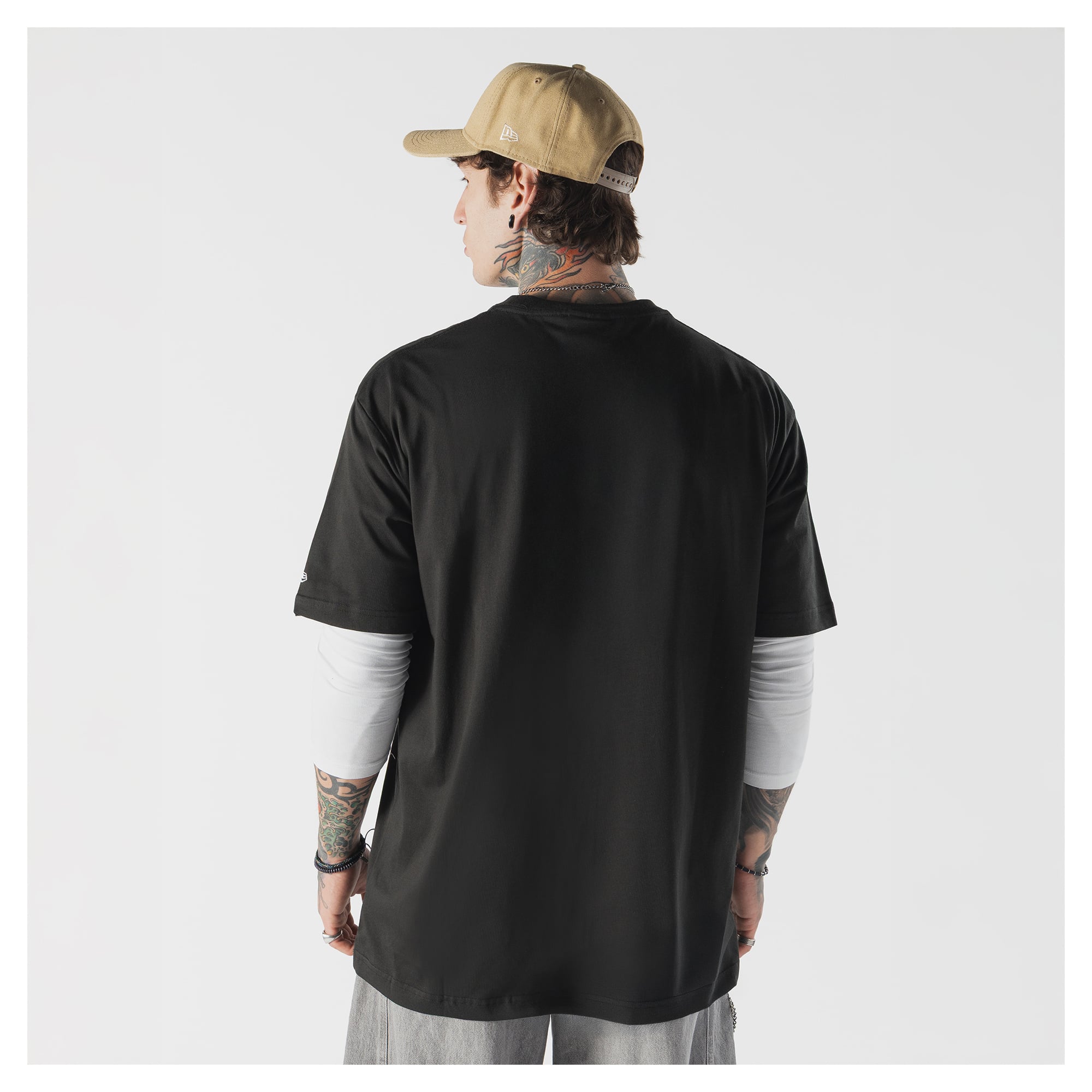 Men's New Era Black San Diego Padres Lifestyle Glow Spray Paint T-Shirt