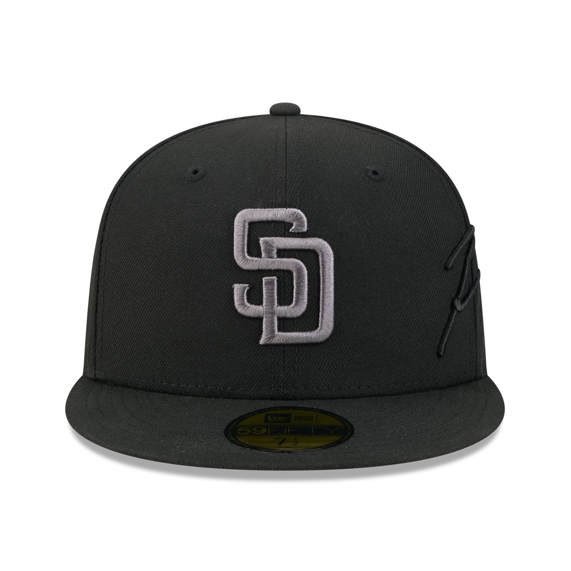 Men's New Era Black San Diego Padres Side Script 59FIFTY Fitted Hat