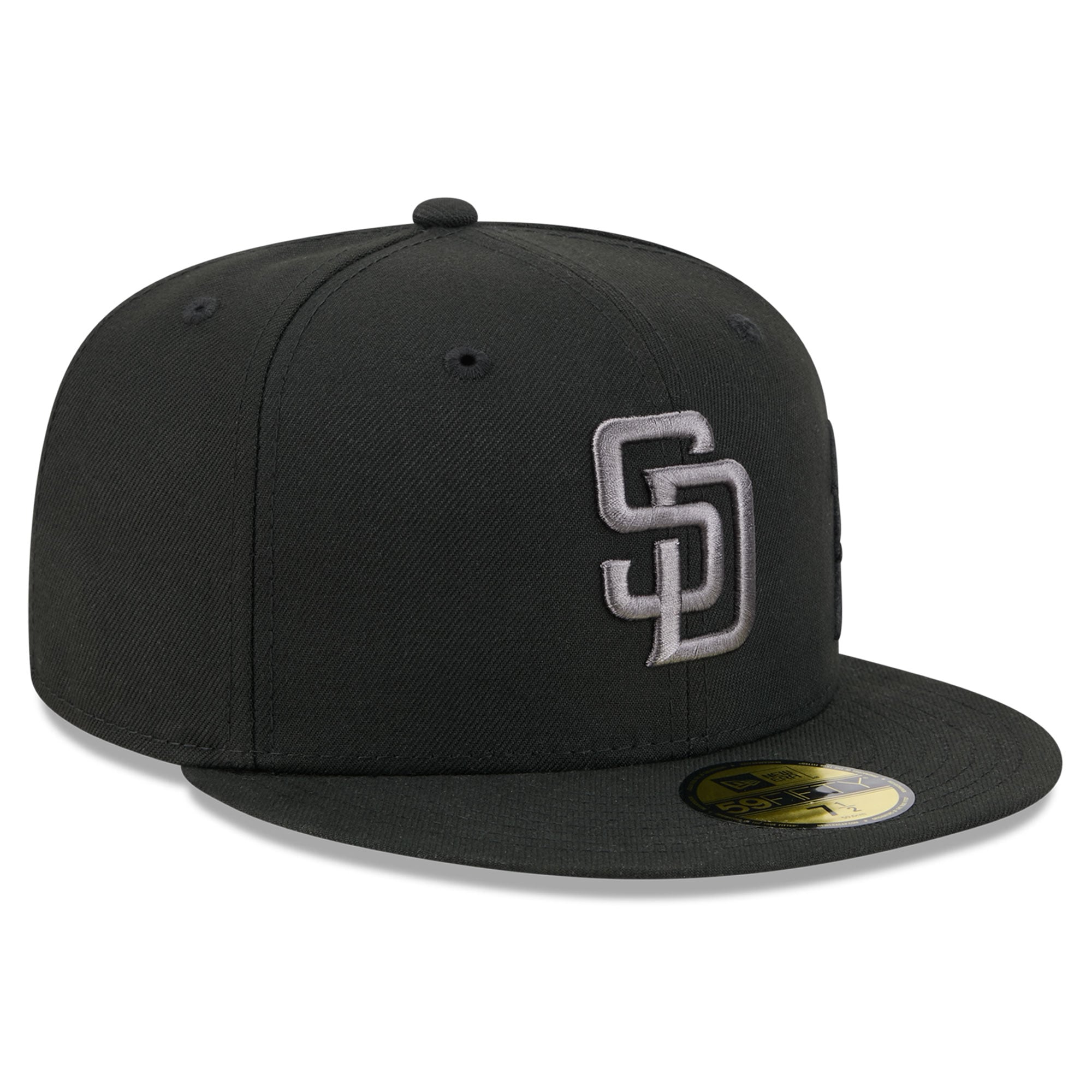 Men's New Era Black San Diego Padres Side Script 59FIFTY Fitted Hat