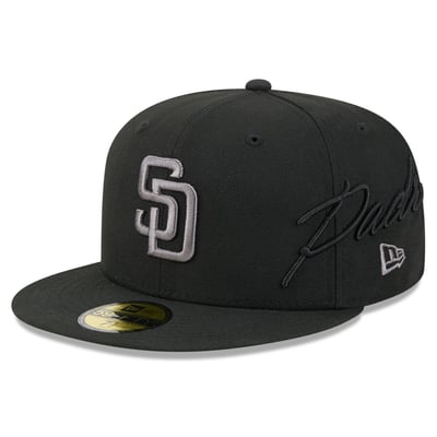 San Diego Padres New Era Side Script 59FIFTY Fitted Hat - Black
