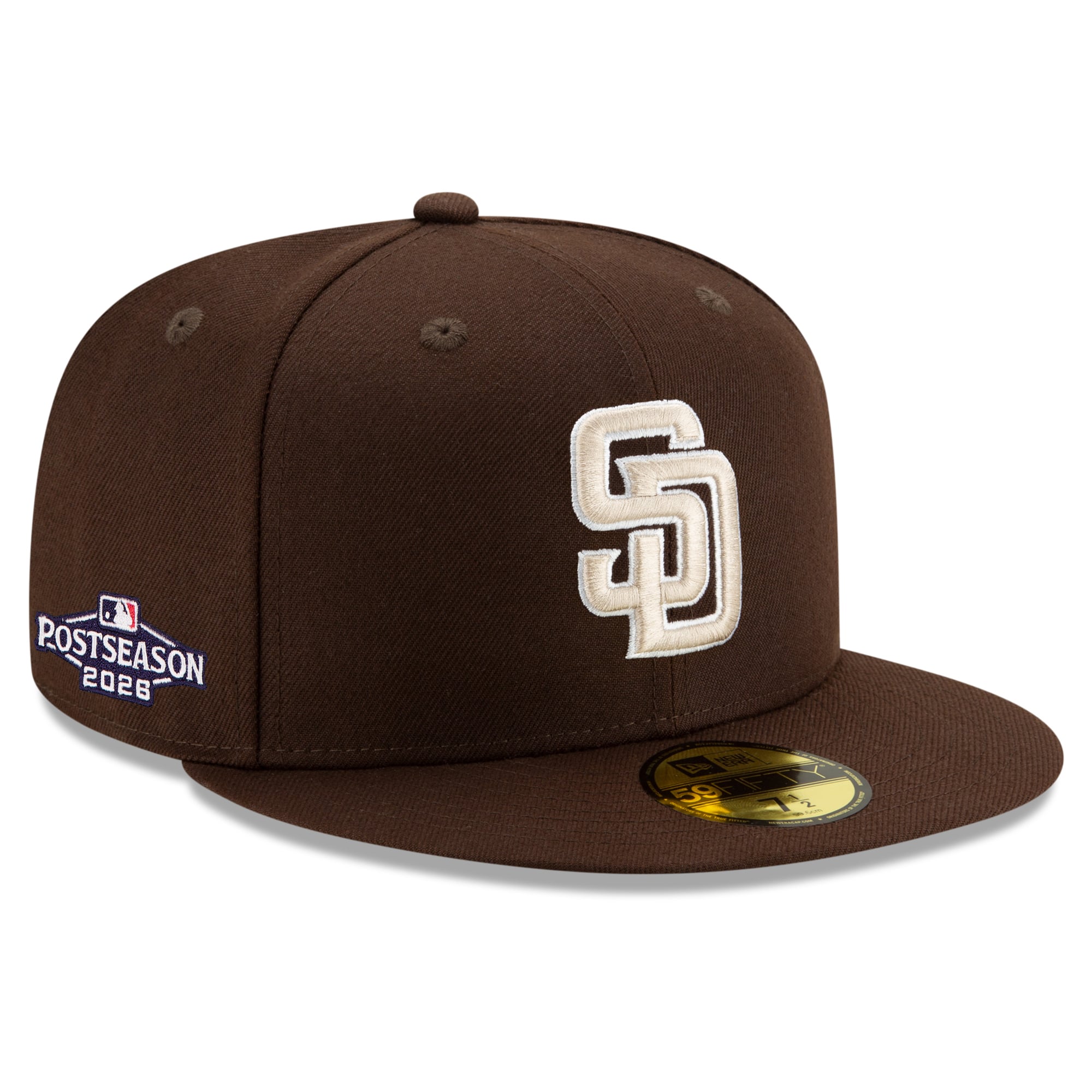 Casquette ajustée New Era marron pour homme, modèle 59FIFTY, San Diego Padres