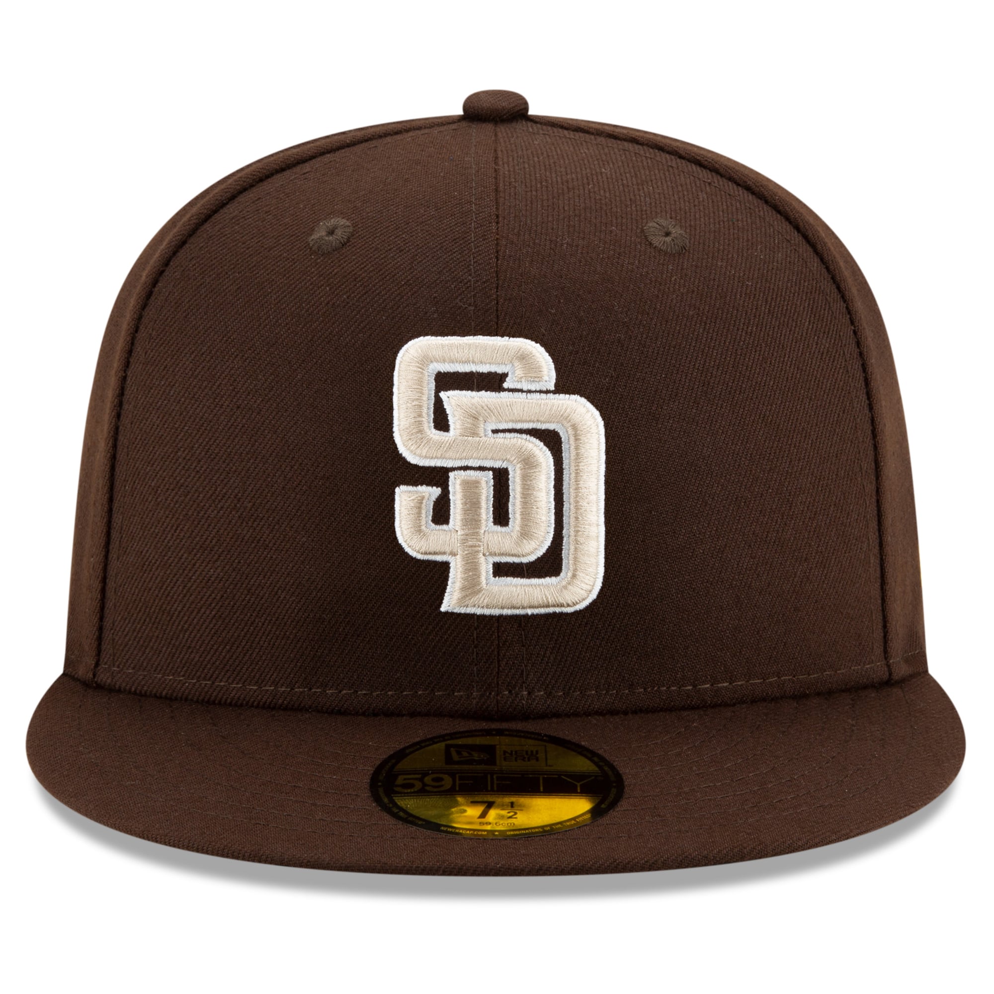 Casquette ajustée New Era marron pour homme, modèle 59FIFTY, San Diego Padres