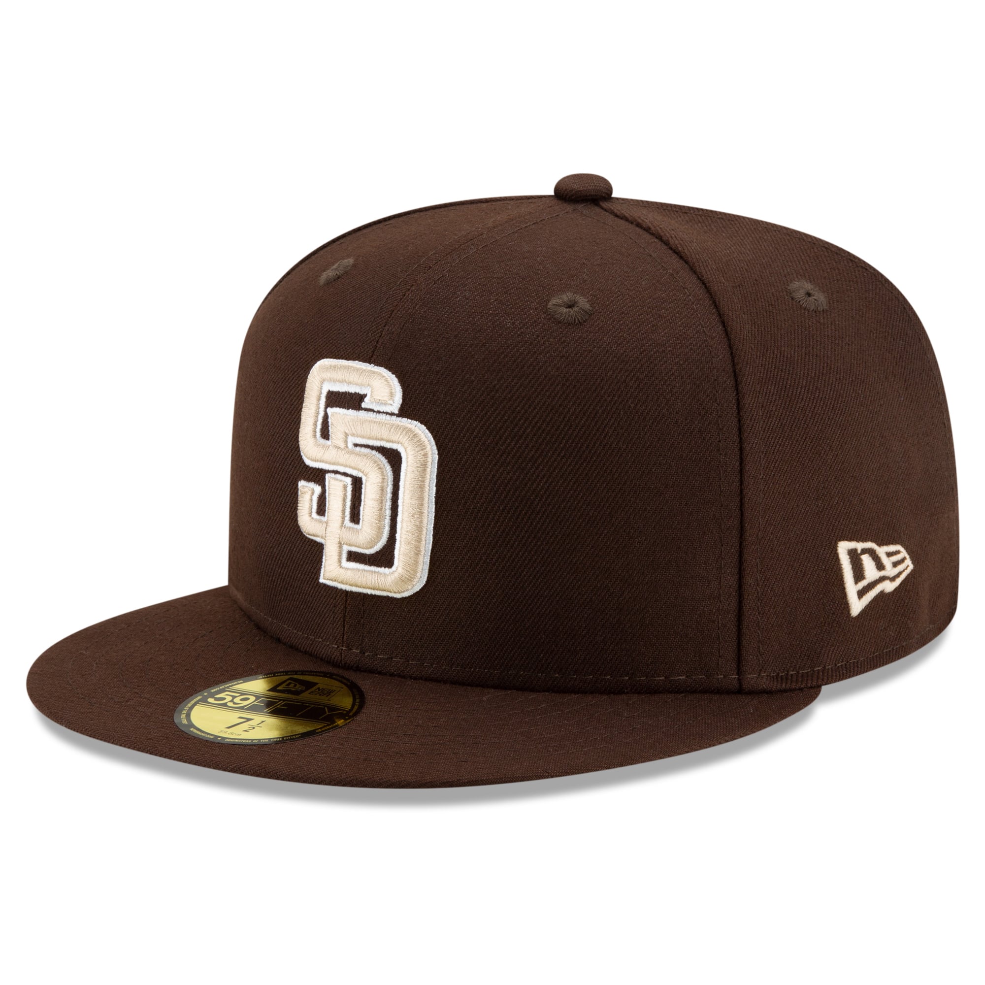 Casquette ajustée New Era marron pour homme, modèle 59FIFTY, San Diego Padres