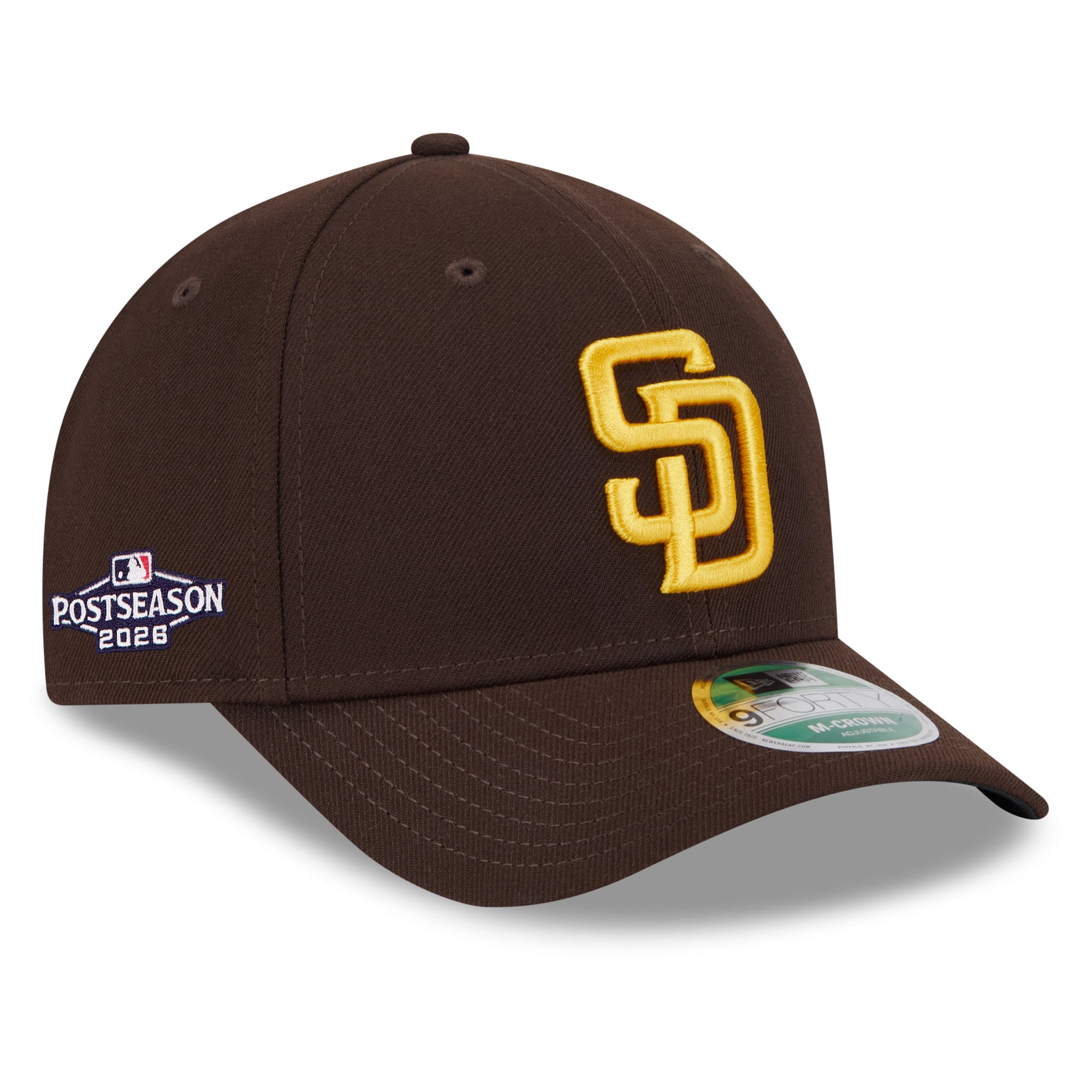 Casquette ajustable New Era marron San Diego Padres 2026 MLB Postseason avec écusson latéral 9FORTY pour homme