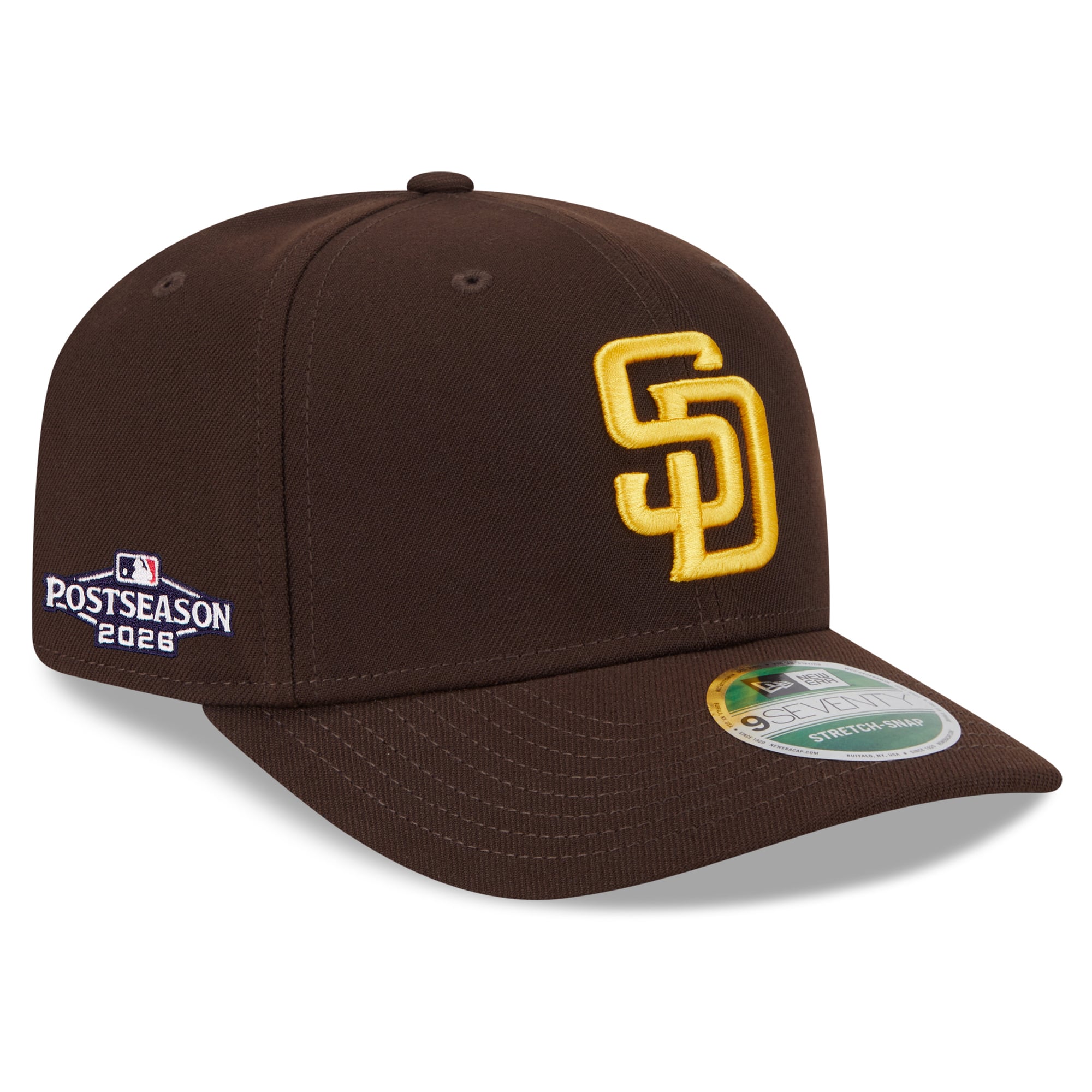 Casquette ajustable New Era marron San Diego Padres 2026 MLB Postseason avec écusson latéral 9SEVENTY