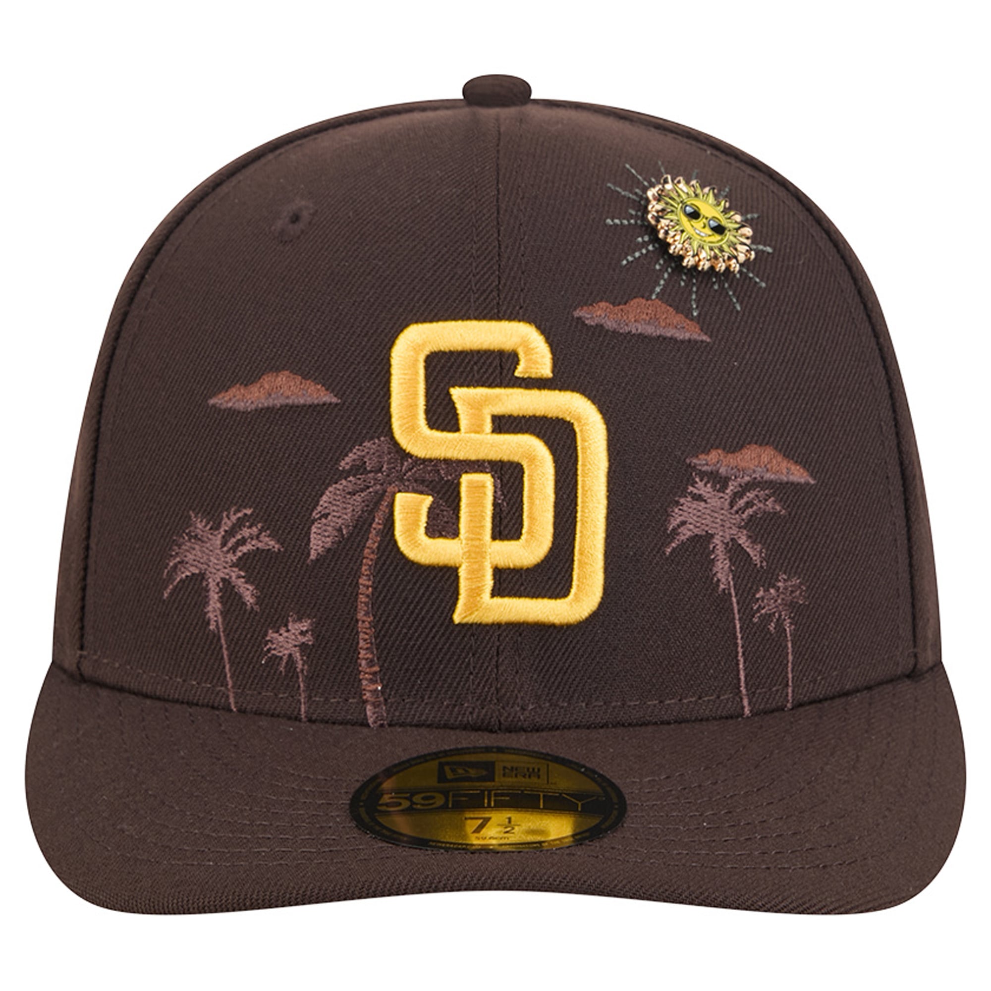 Casquette ajustée New Era marron pour homme, modèle 59FIFTY, pin San Diego Padres City Icon.