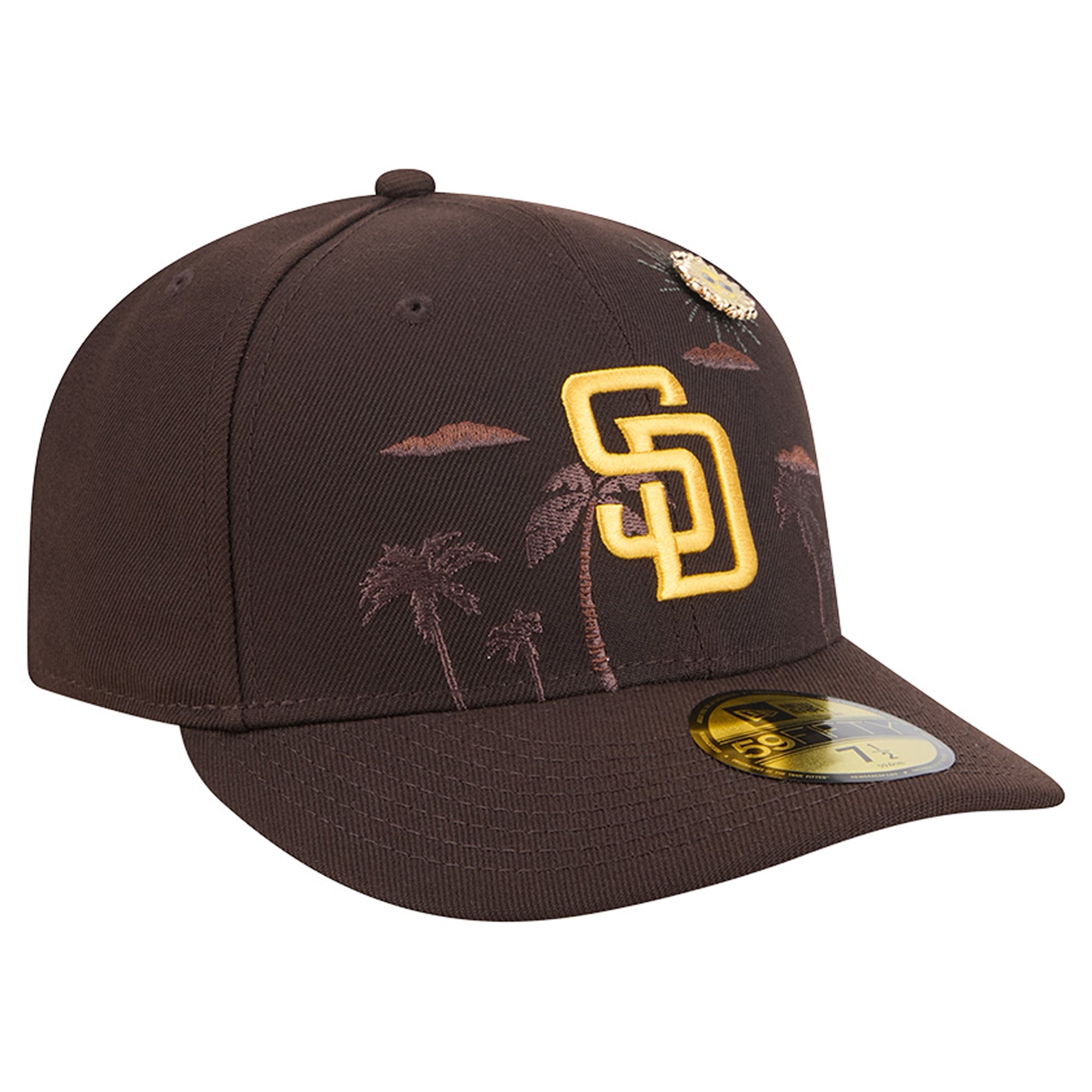 Casquette ajustée New Era marron pour homme, modèle 59FIFTY, pin San Diego Padres City Icon.