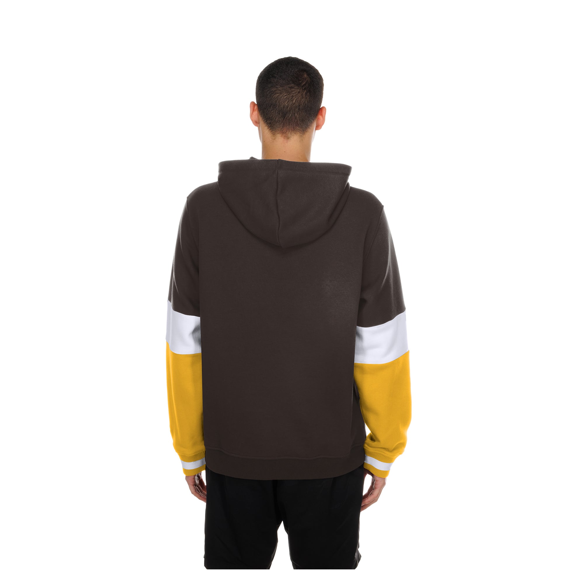 Sweat à capuche New Era marron San Diego Padres pour homme, col en V, color block