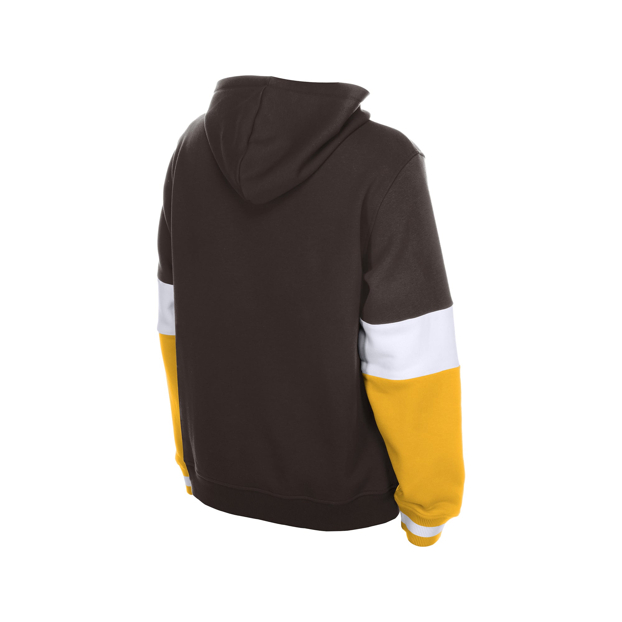 Sweat à capuche New Era marron San Diego Padres pour homme, col en V, color block