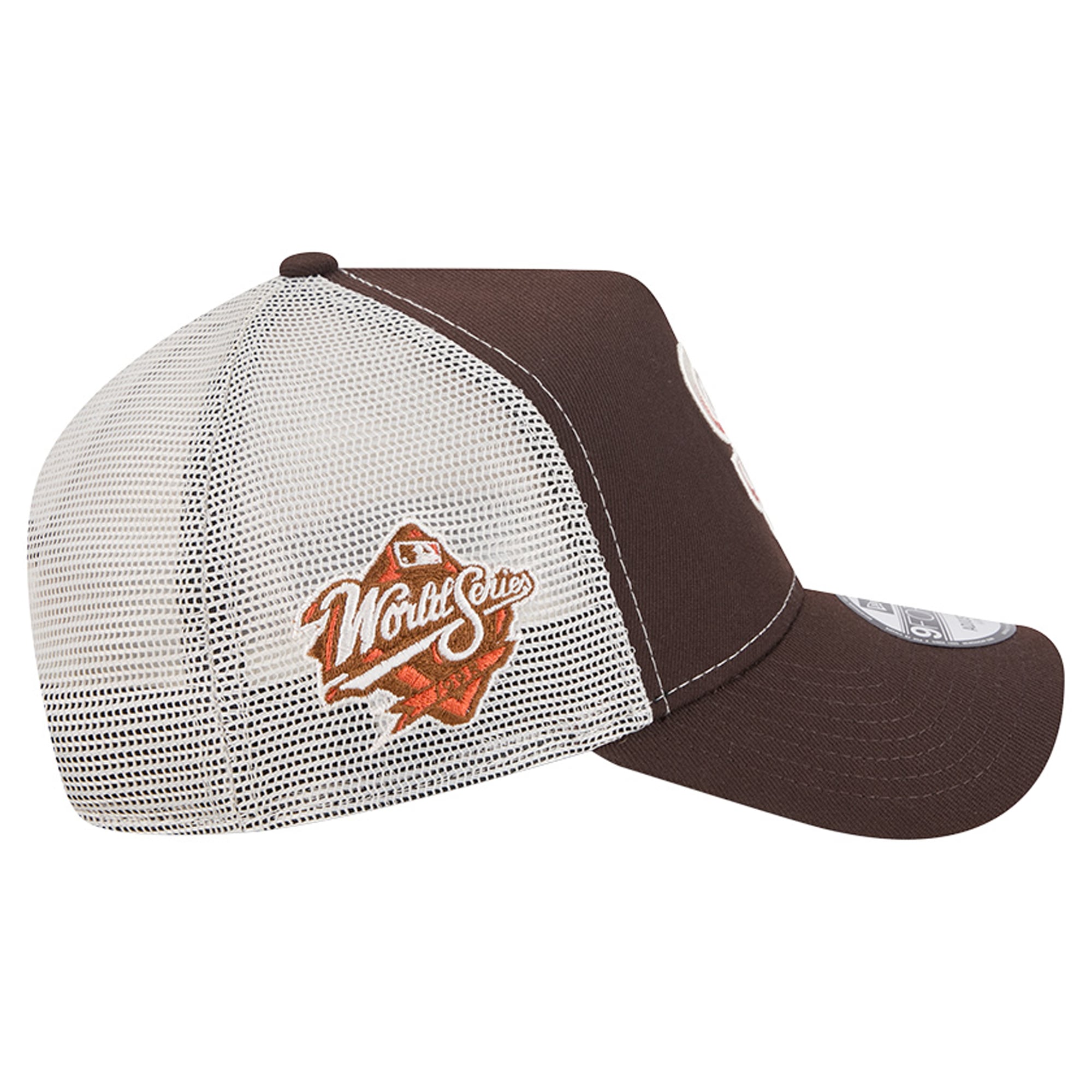 Men's New Era Brown San Diego Padres Pumpkin Spice A-Frame 9FORTY Adjustable Trucker Hat