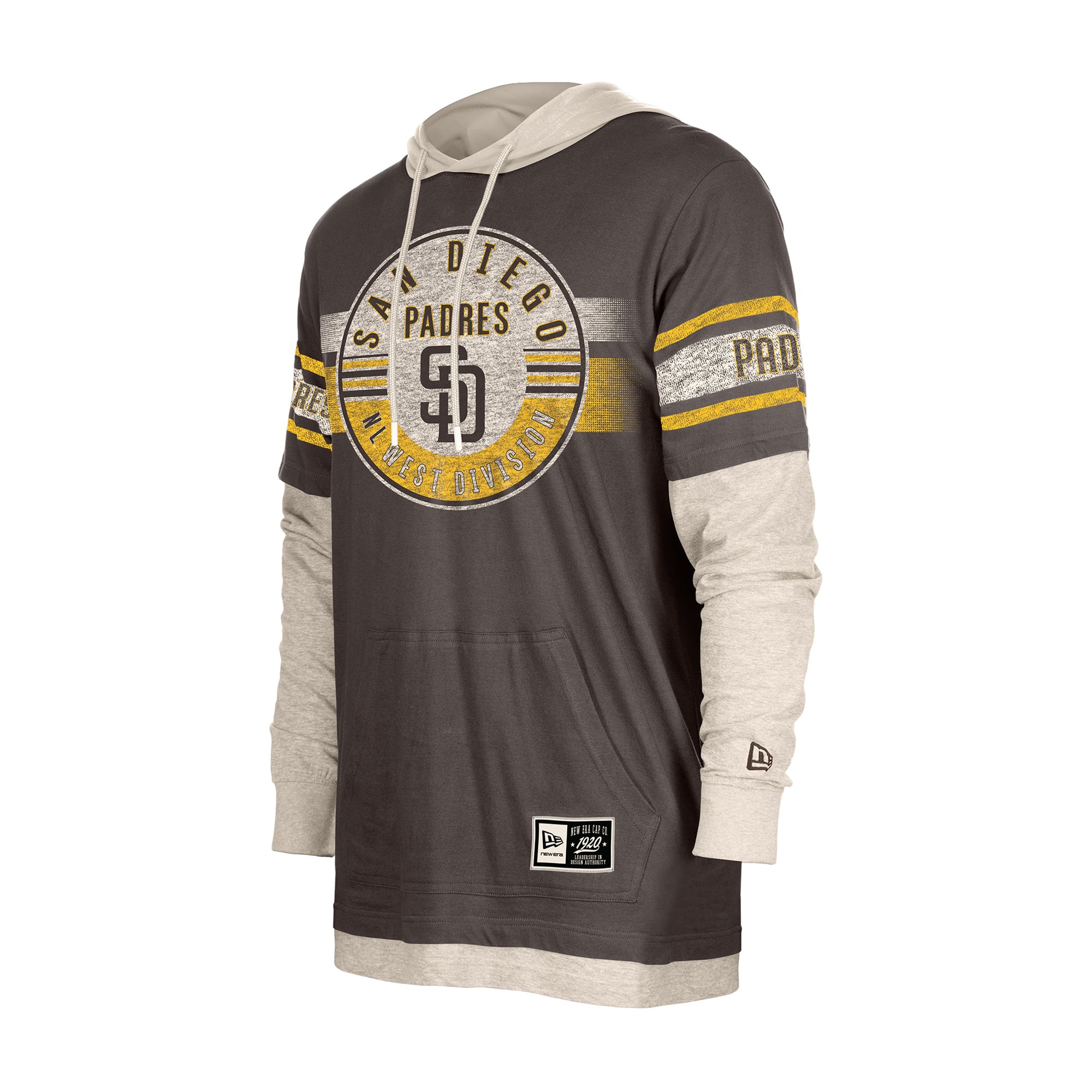 Sweat à capuche rétro New Era marron/crème San Diego Padres pour homme