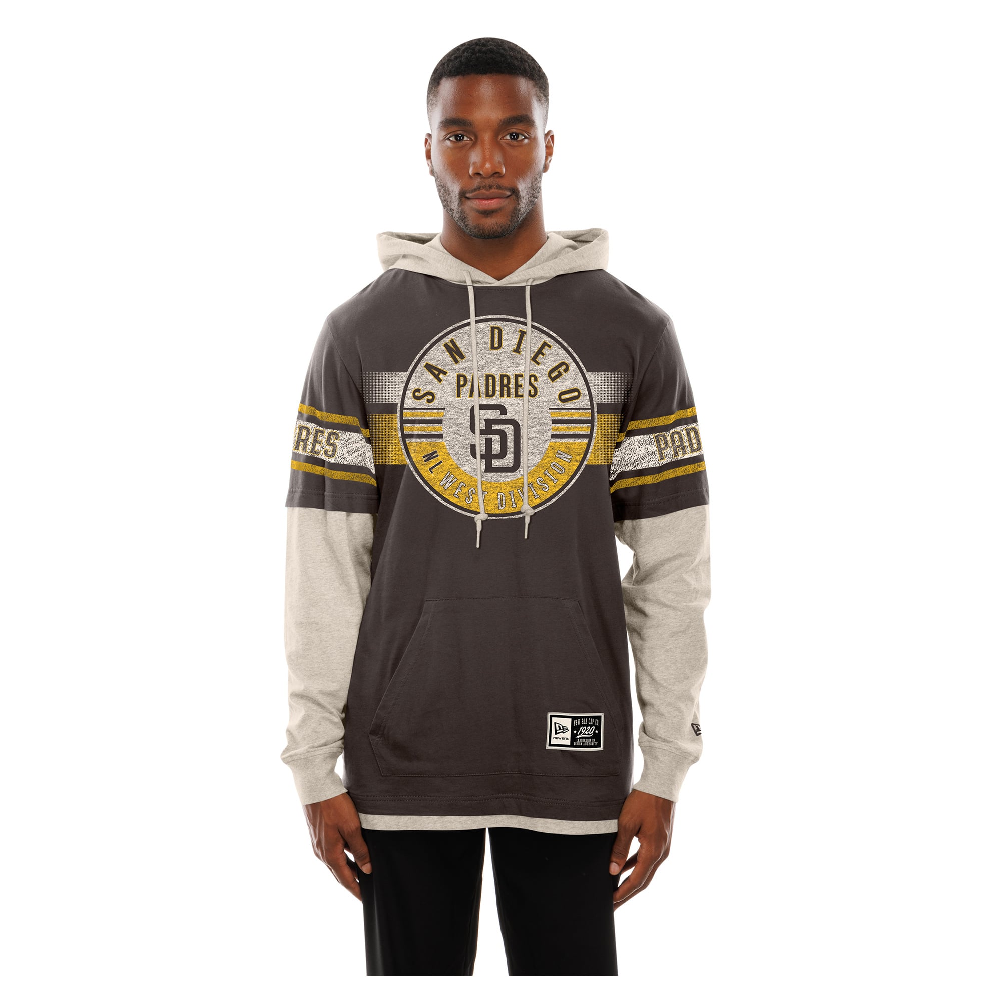 Sweat à capuche rétro New Era marron/crème San Diego Padres pour homme