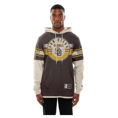 San Diego Padres New Era Throwback Twofer Hoodie - Brown/Cream