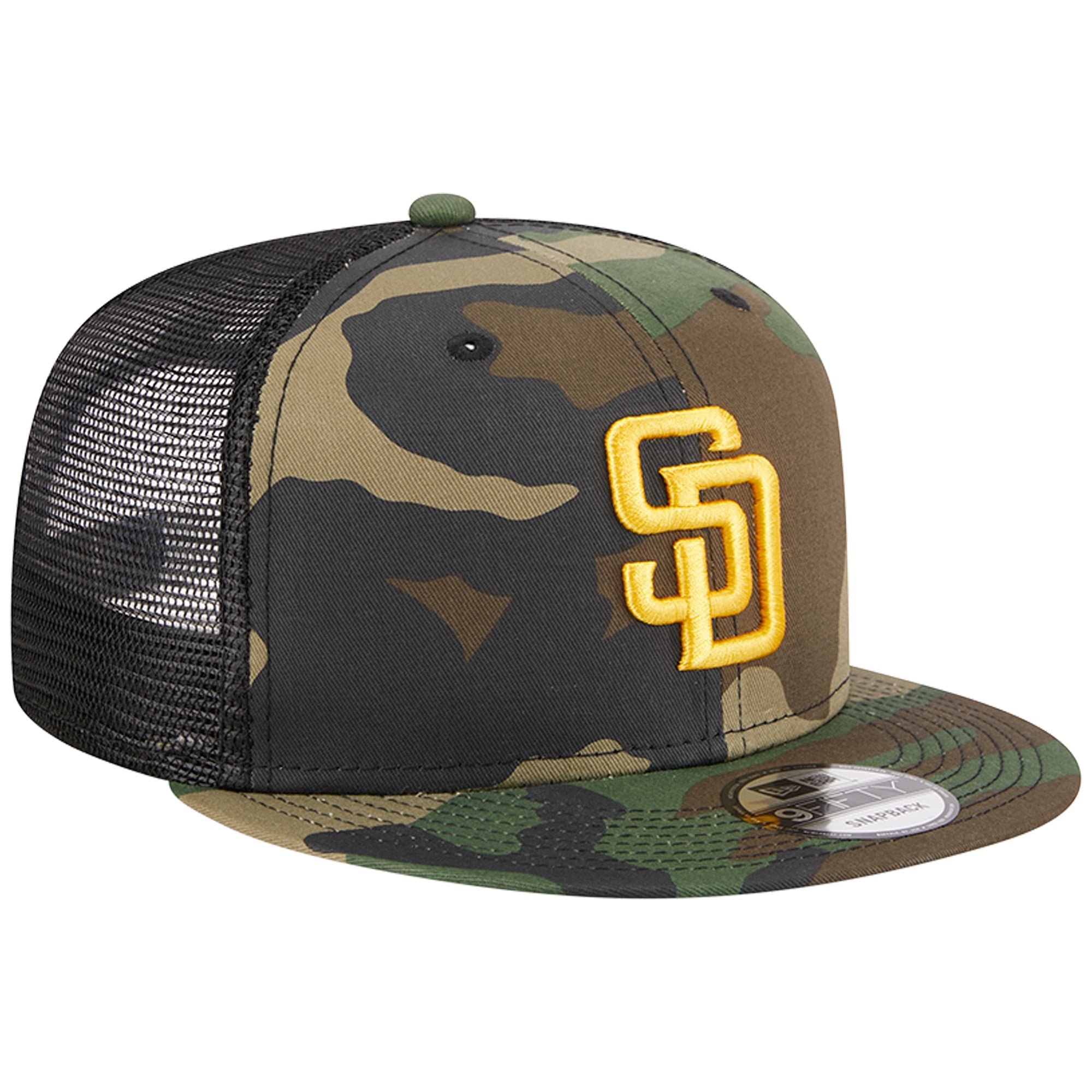 Casquette Snapback 9FIFTY Camo Trucker San Diego Padres Woodland New Era pour hommes
