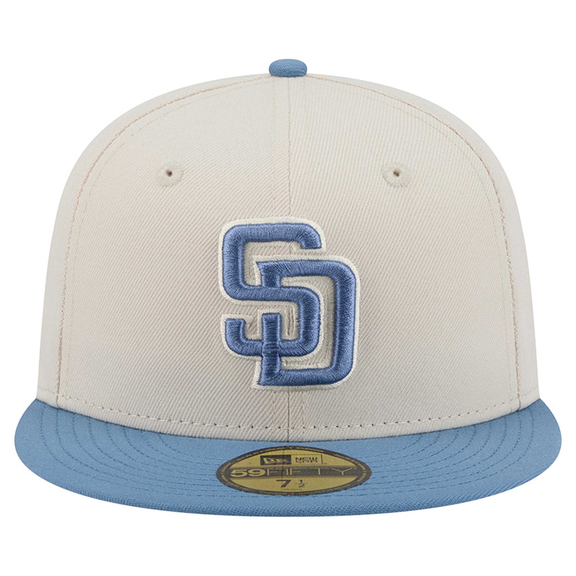 Casquette ajustée New Era 59FIFTY pour homme, coloris crème/bleu clair, San Diego Padres