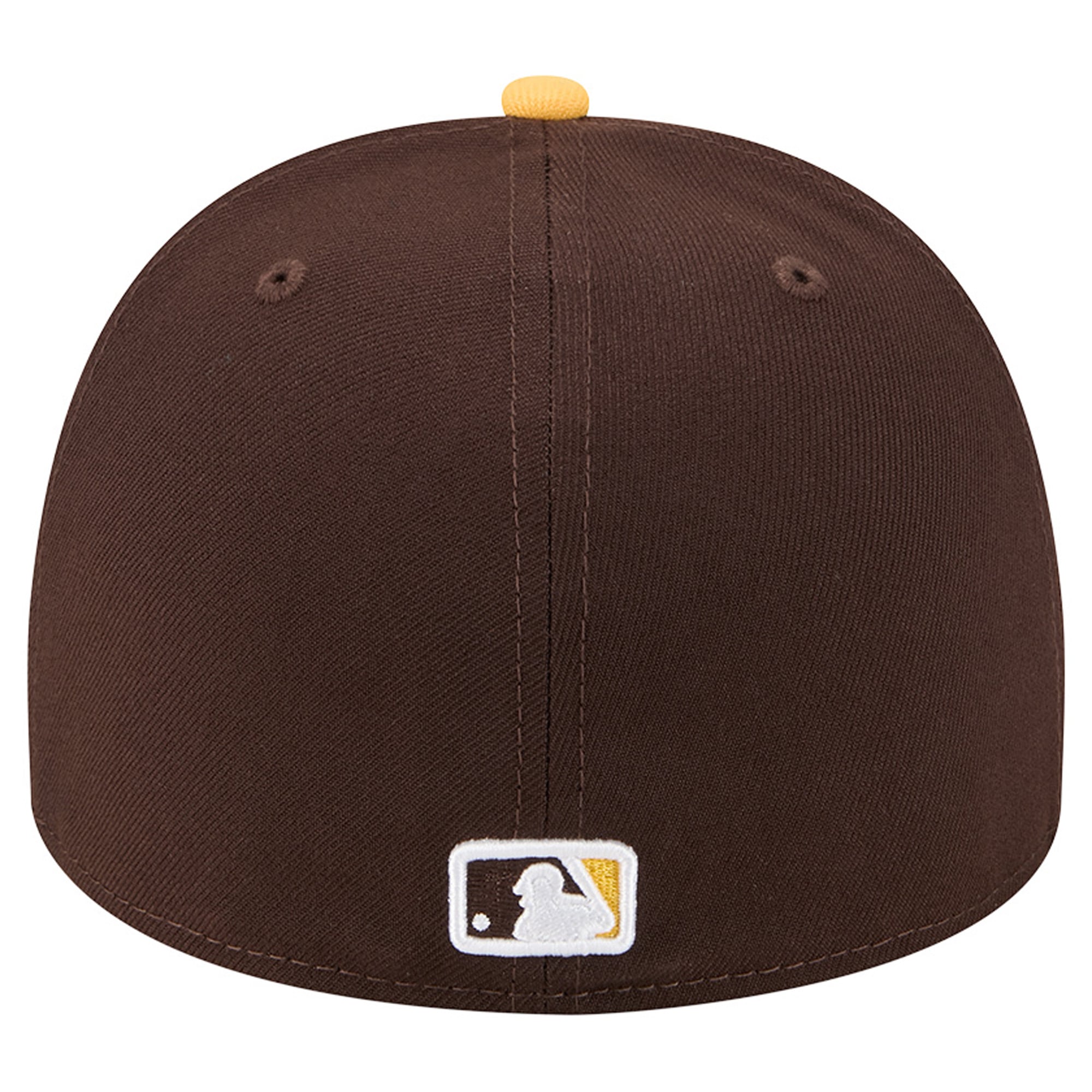 Casquette ajustée New Era 59FIFTY pour homme, marron foncé/jaune, motif dessin animé des Padres de San Diego