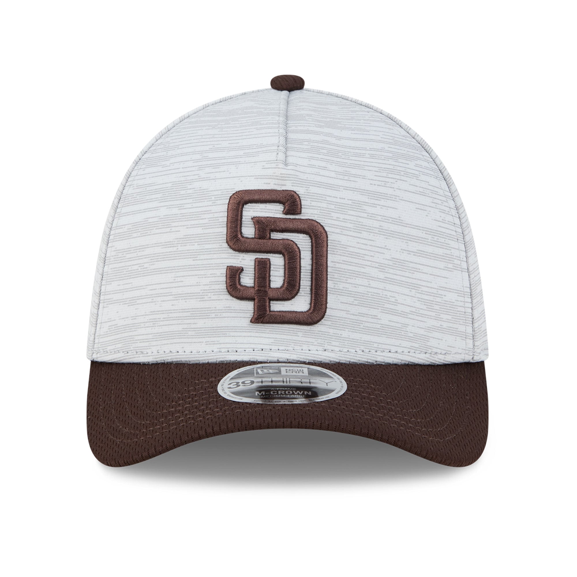 Casquette New Era Tech 39THIRTY Flex grise/marron San Diego Padres pour homme