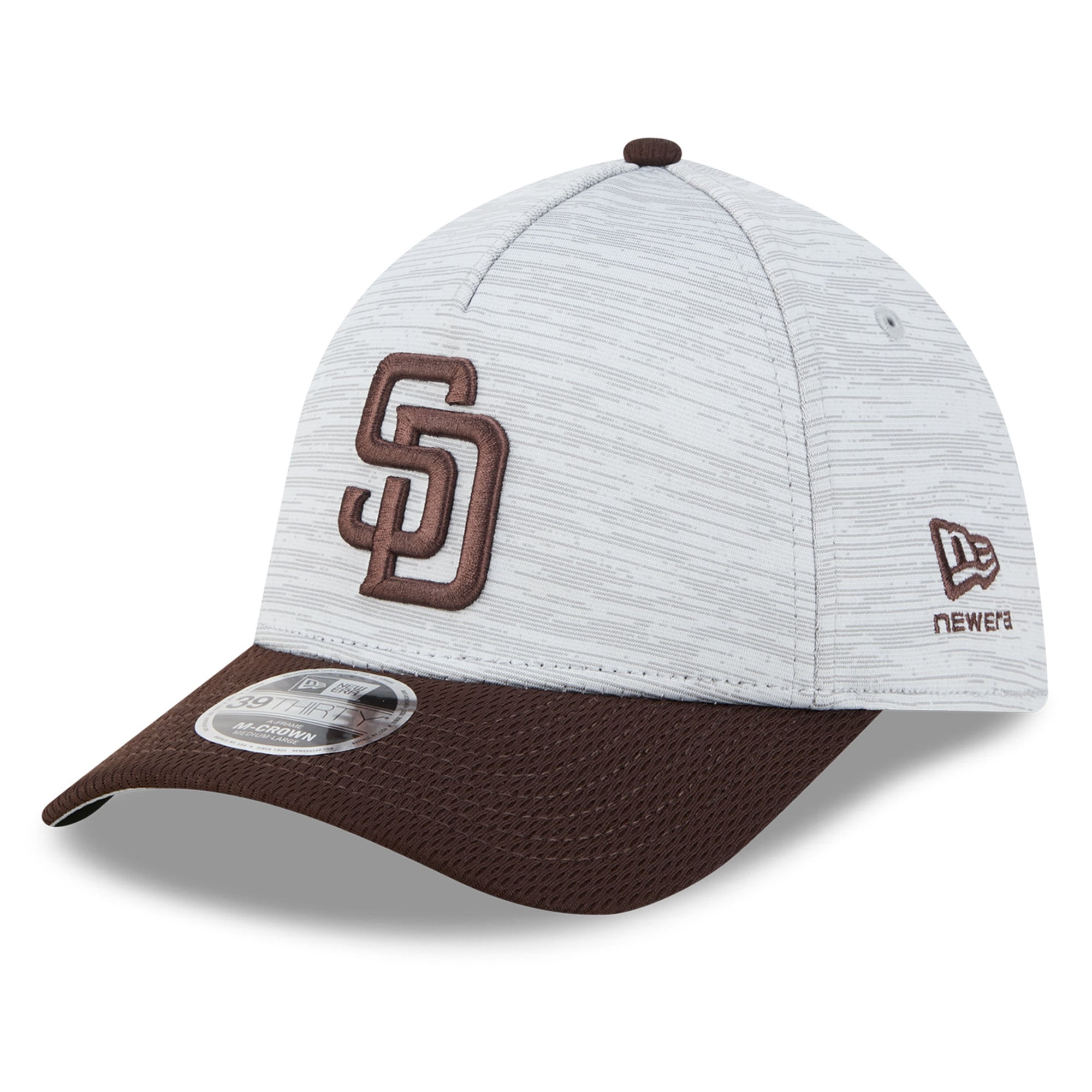 Casquette New Era Tech 39THIRTY Flex grise/marron San Diego Padres pour homme