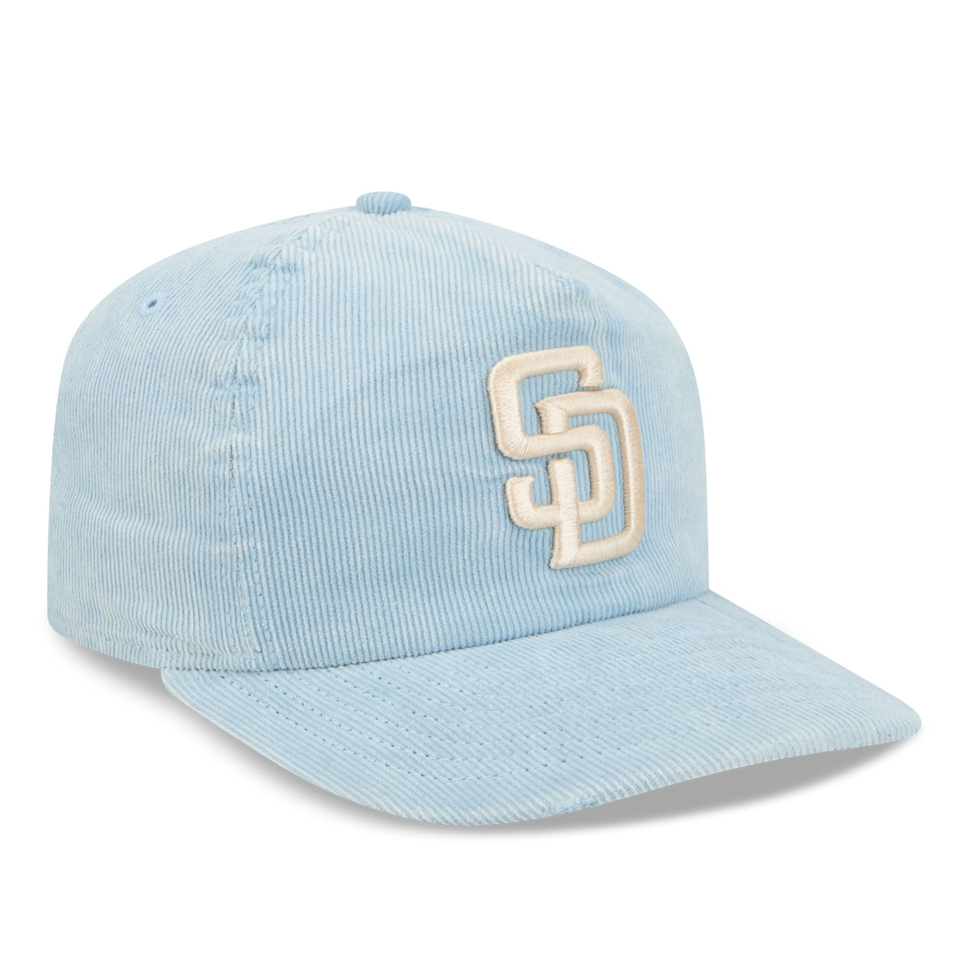 Casquette ajustable New Era 19TWENTY bleu clair en velours côtelé San Diego Padres pour homme