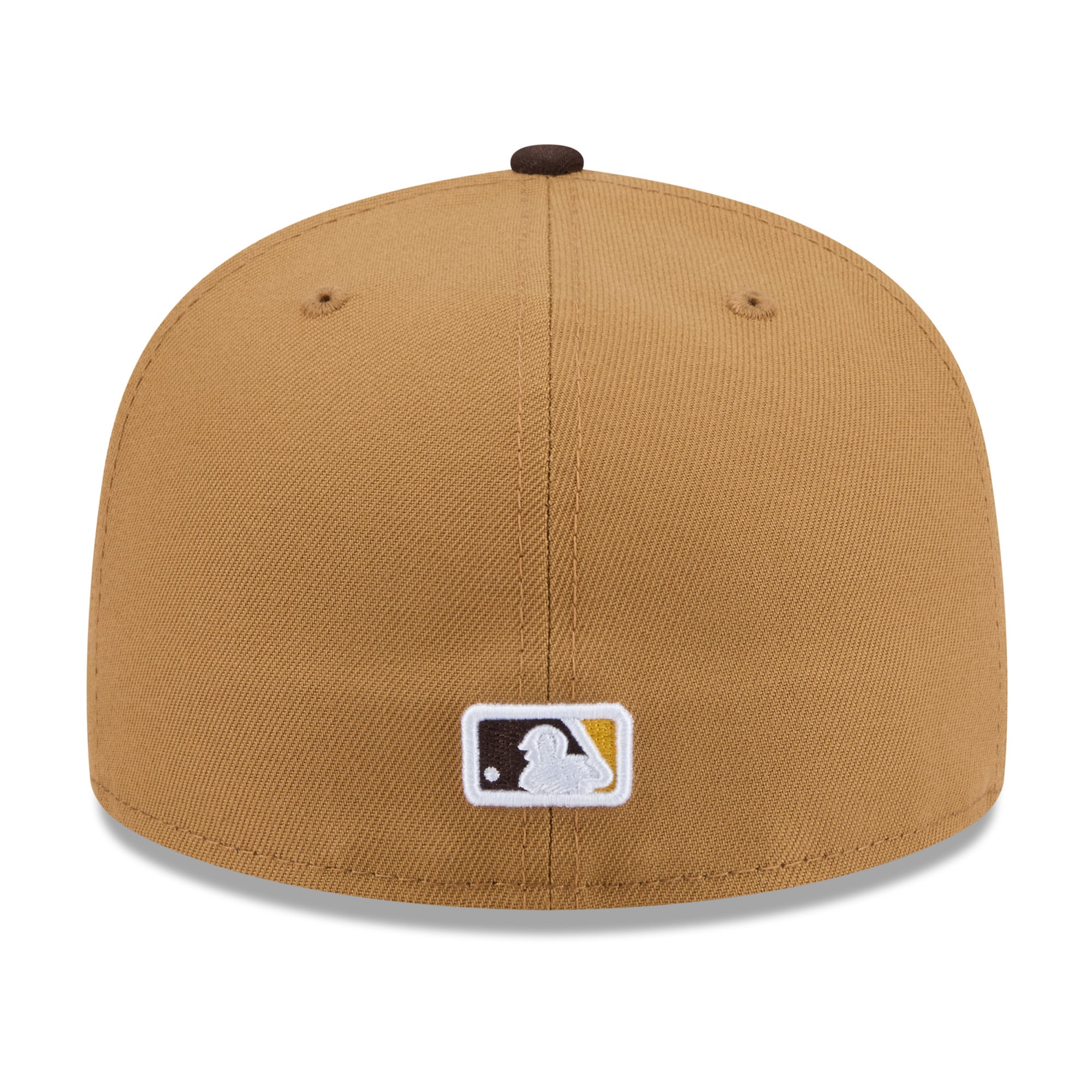 Casquette ajustée New Era 59FIFTY pour homme, couleur beige, motif autocollant fruit des Padres de San Diego