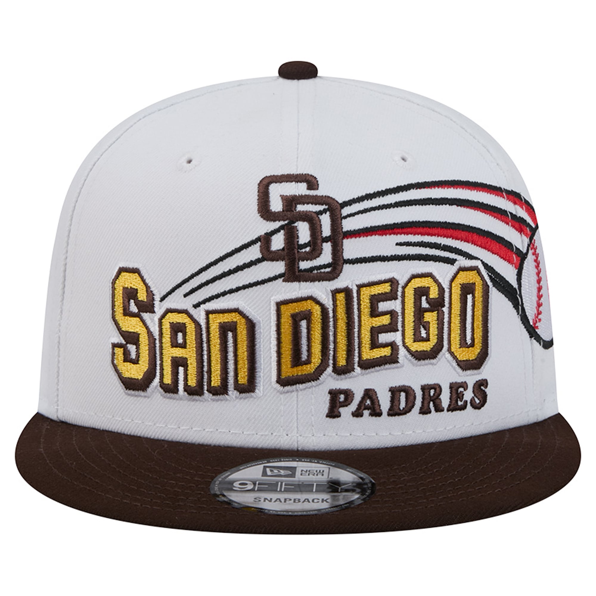 Casquette snapback New Era blanche San Diego Padres Retro Sweep 9FIFTY pour homme