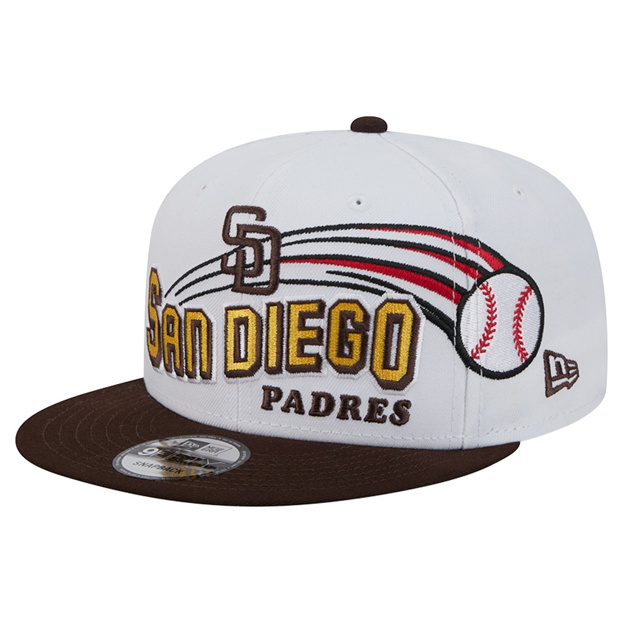 Casquette snapback New Era blanche San Diego Padres Retro Sweep 9FIFTY pour homme