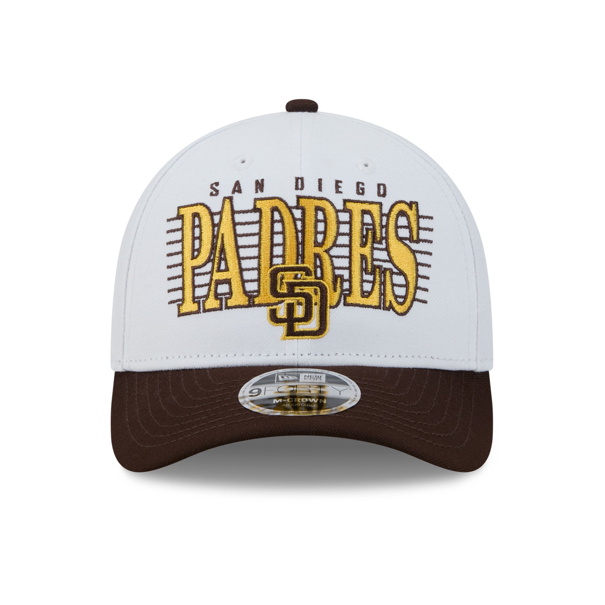 Casquette ajustable New Era blanche/marron foncé San Diego Padres Loyal 9FORTY M-Crown pour homme