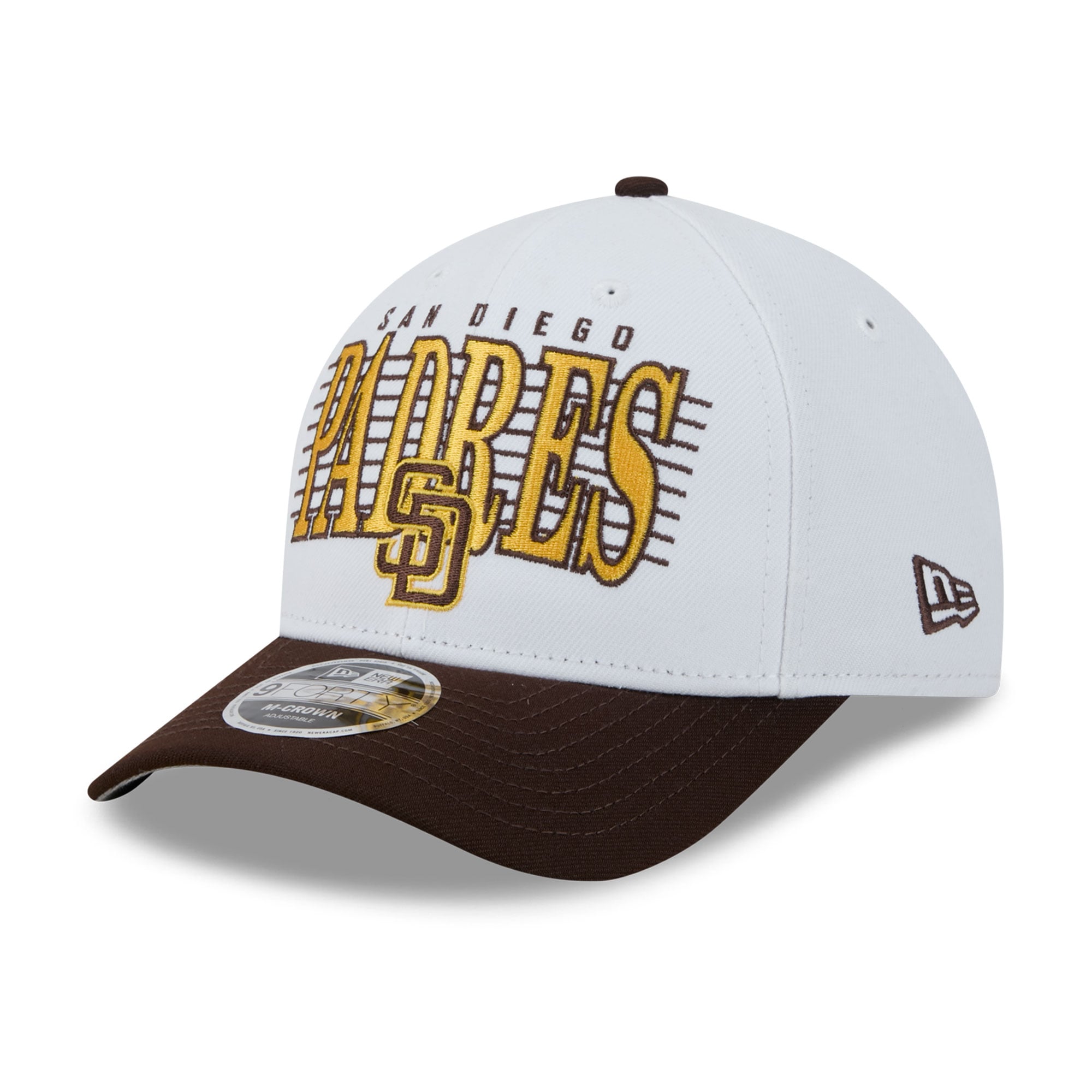 Casquette ajustable New Era blanche/marron foncé San Diego Padres Loyal 9FORTY M-Crown pour homme