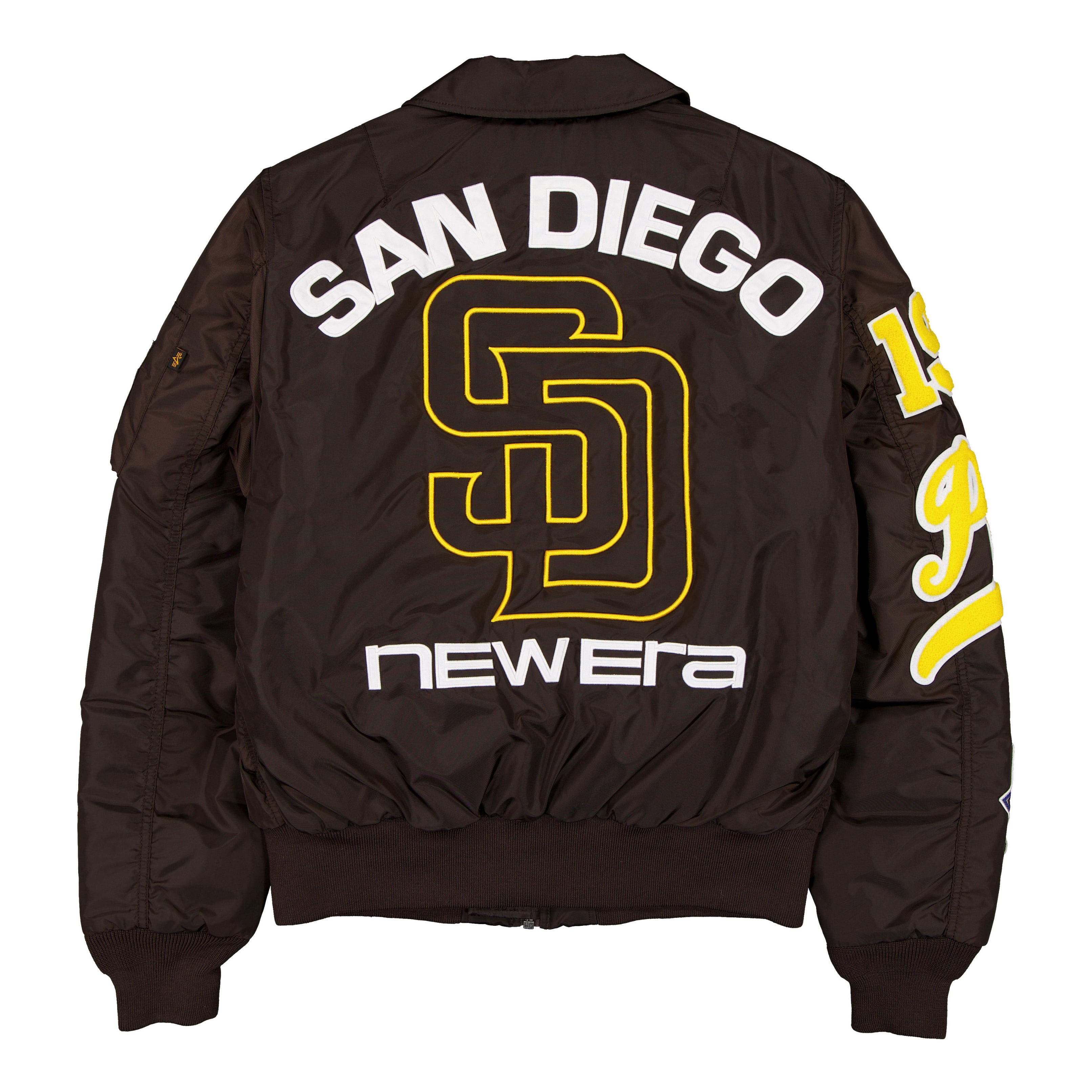 Veste bomber zippée New Era x Alpha Industries marron San Diego Padres MA-1 pour homme