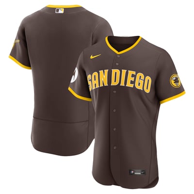 San Diego Padres Nike Road Sponsor Patch Authentic Jersey - Brown