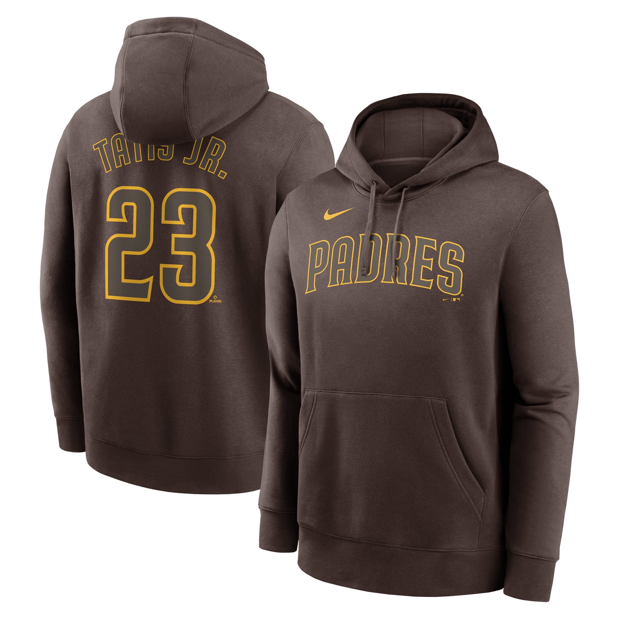 Men's Nike Fernando Tatis Jr. Brown San Diego Padres Player Name & Number Club Pullover Hoodie