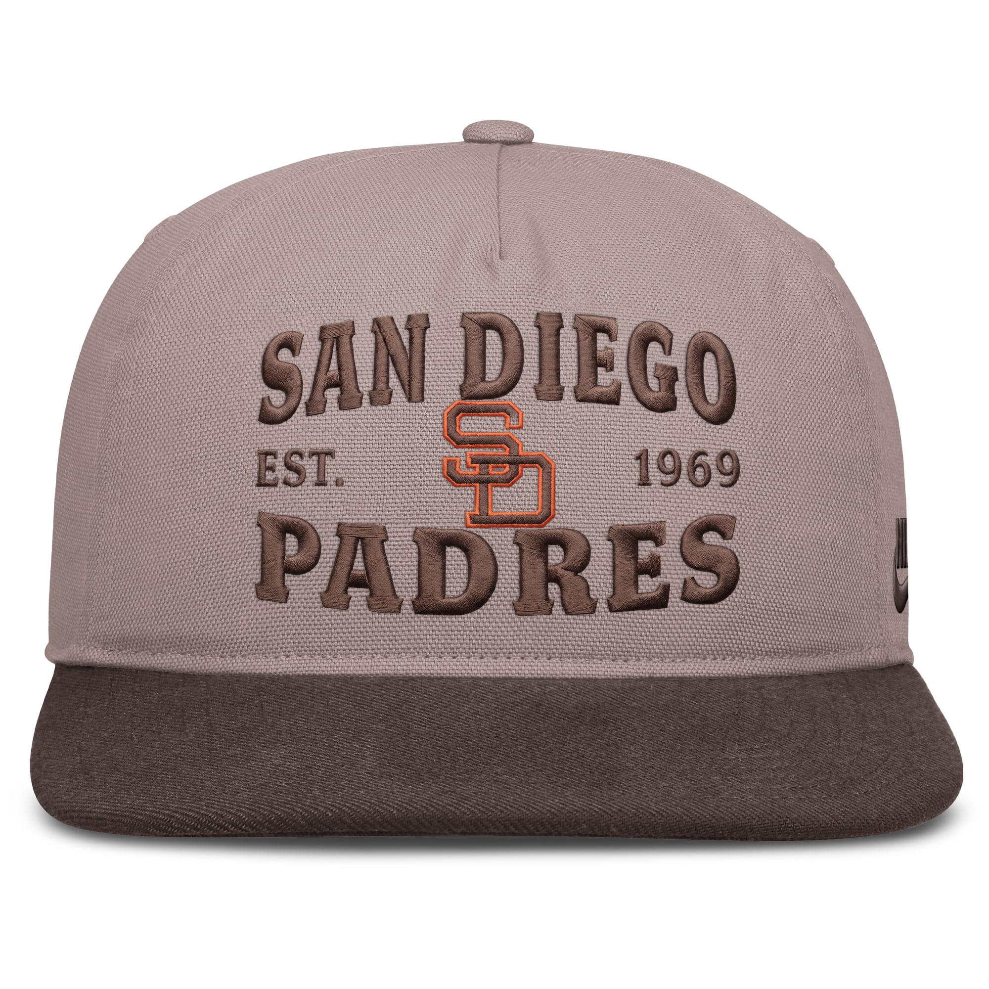 Casquette ajustable Nike marron clair/marron San Diego Padres Cooperstown Pro 5 panneaux pour homme