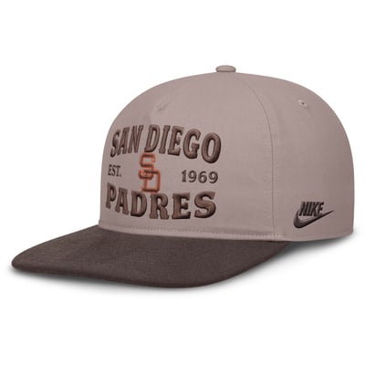San Diego Padres Nike Pro A-Frame Adjustable Hat - Light Brown/Brown