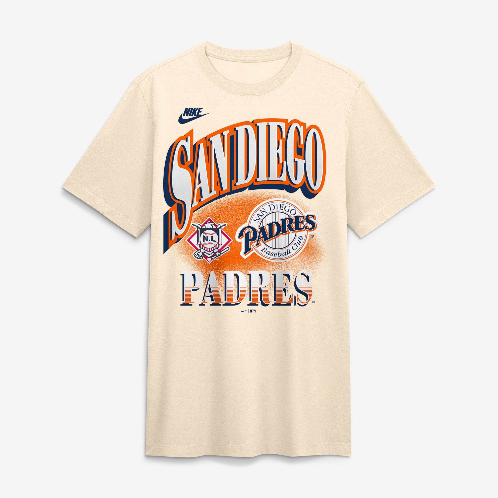 T-shirt vintage Nike Natural San Diego Padres pour homme, en mélange de trois matières.