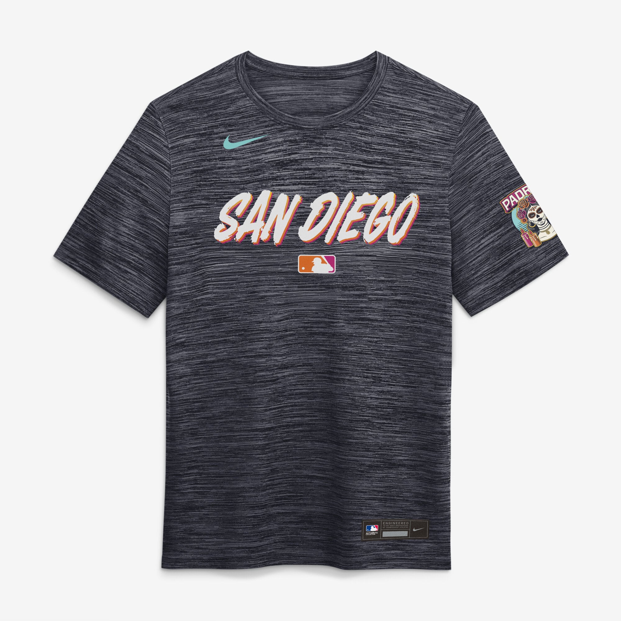 T-shirt Nike Obsidian San Diego Padres Authentic Collection 2026 City Connect Velocity Dri-FIT pour homme