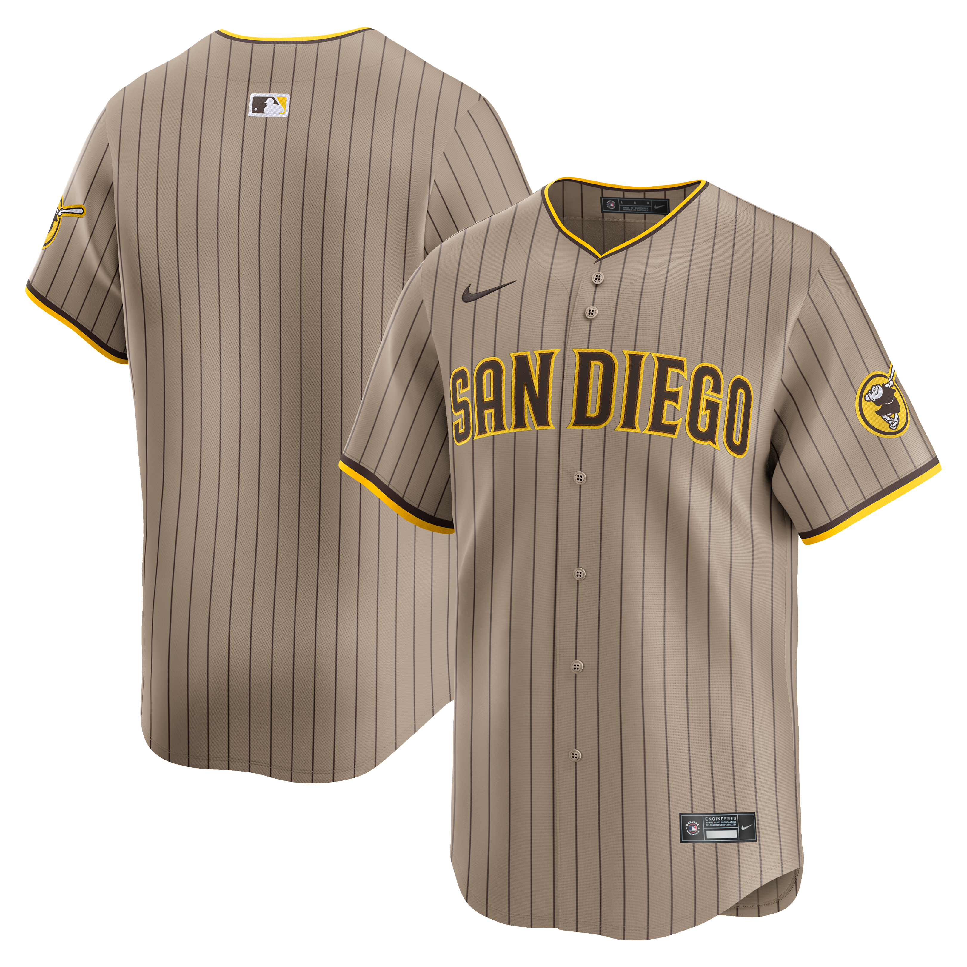 Men's Nike Sand San Diego Padres Alternate Limited Jersey