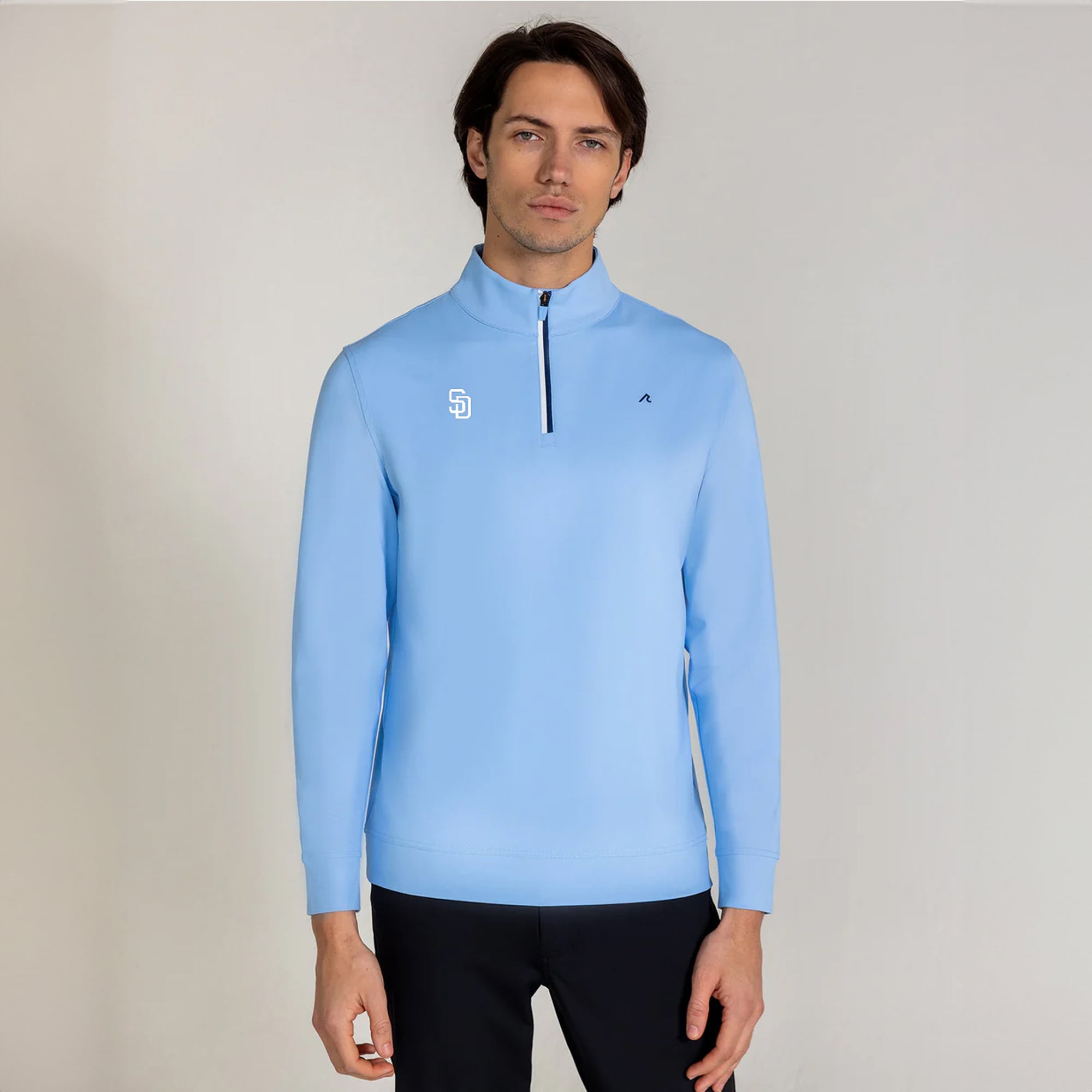 Men's Redvanly Light Blue San Diego Padres Fleet Quarter-Zip Pullover