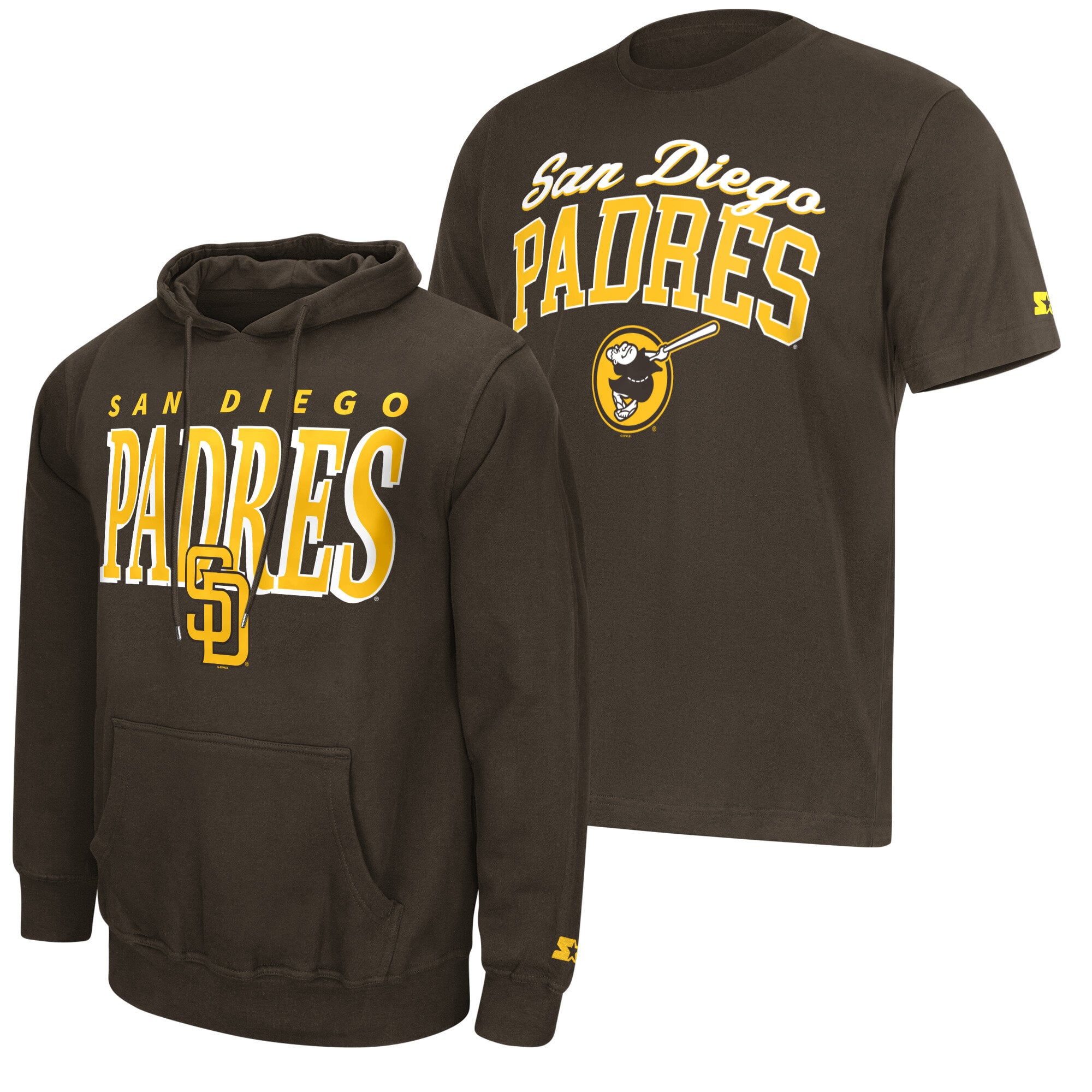 Ensemble sweat à capuche et t-shirt marron Starter avec logo des Padres de San Diego (homme)