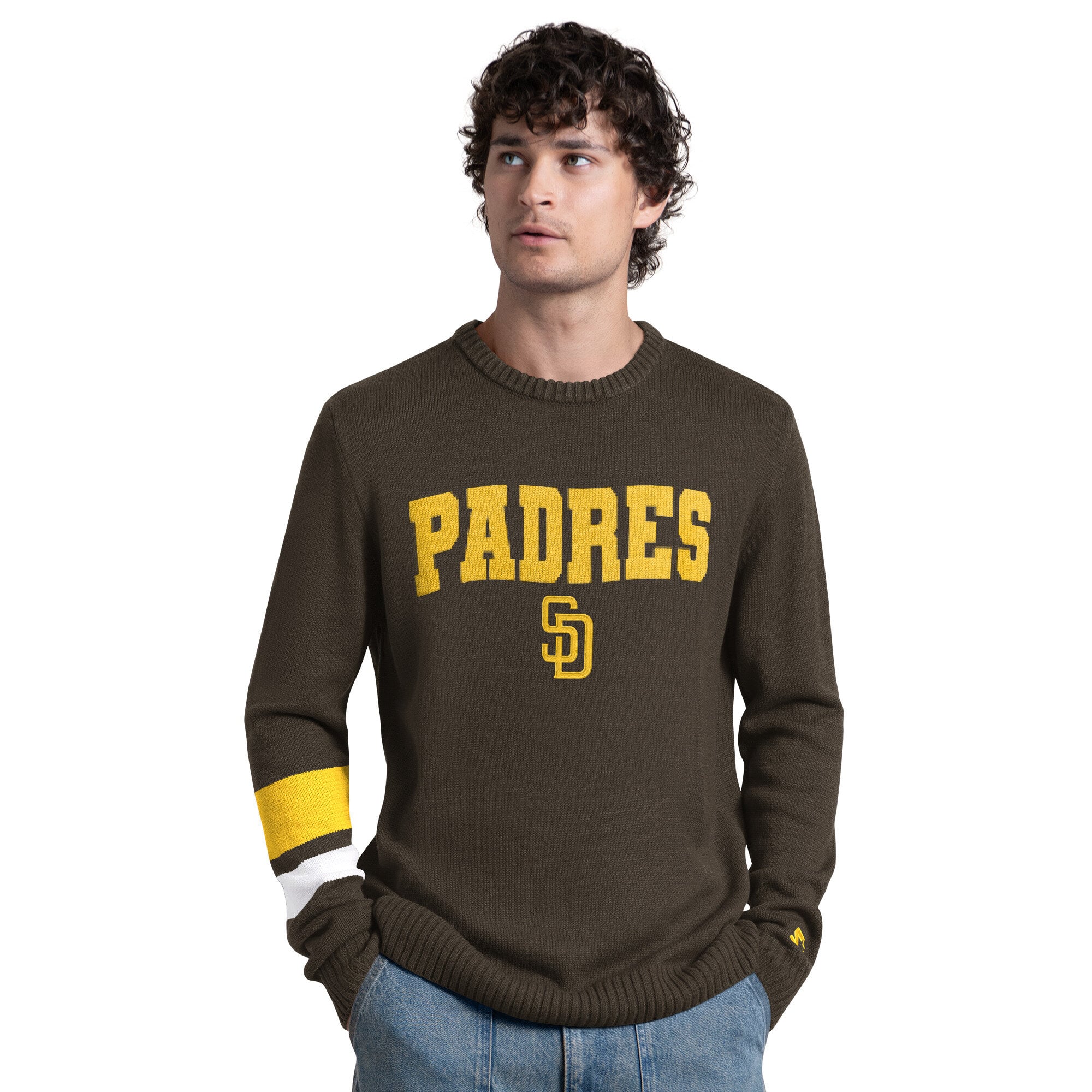 Pull rétro des Padres de San Diego, marron, pour homme, la marque Starter.