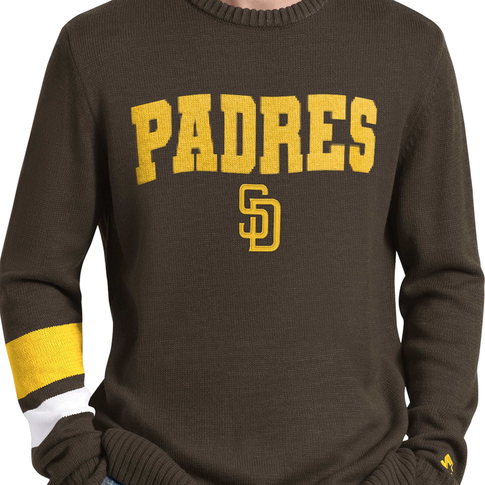 Pull rétro des Padres de San Diego, marron, pour homme, la marque Starter.