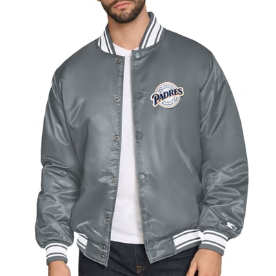  San Diego Padres Starter Cooperstown Logo Full-Snap Varsity Jacket - Gray