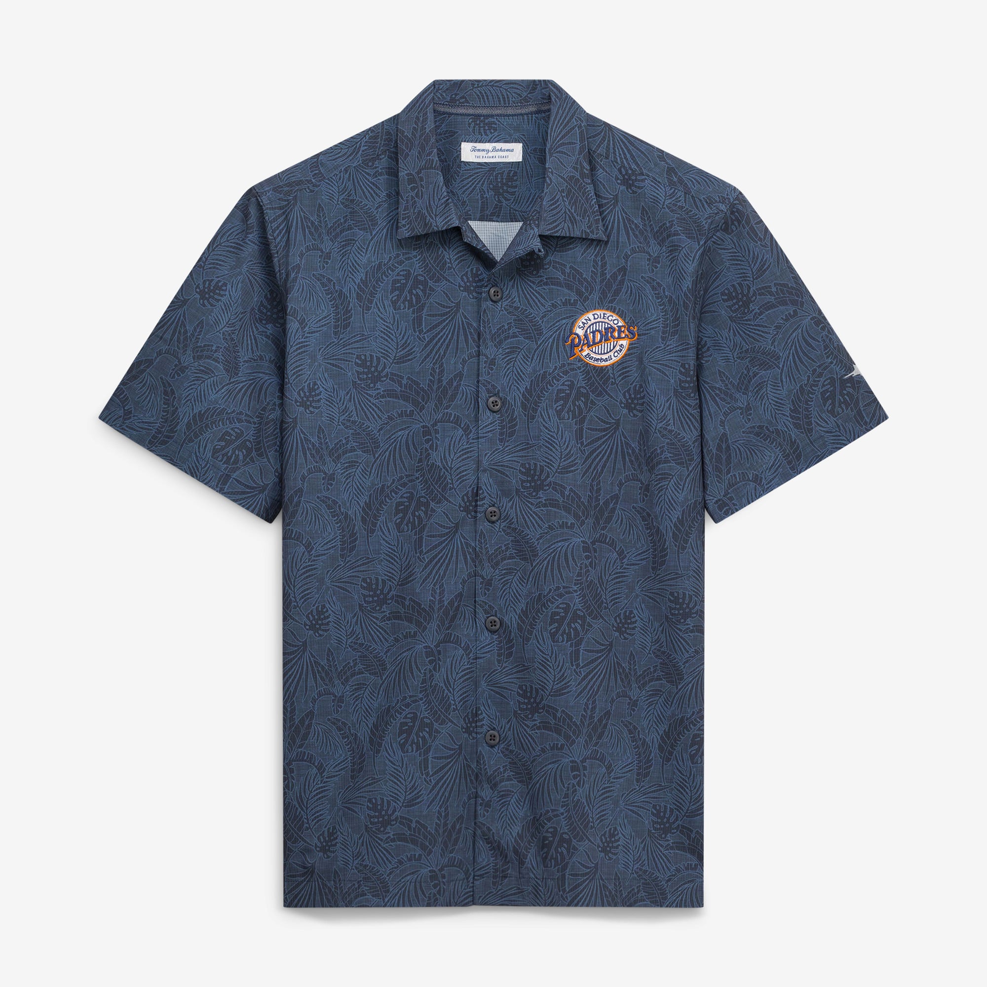 Chemise boutonnée Tommy Bahama pour homme, bleu marine, San Diego Padres, motif frondes marines IslandZone