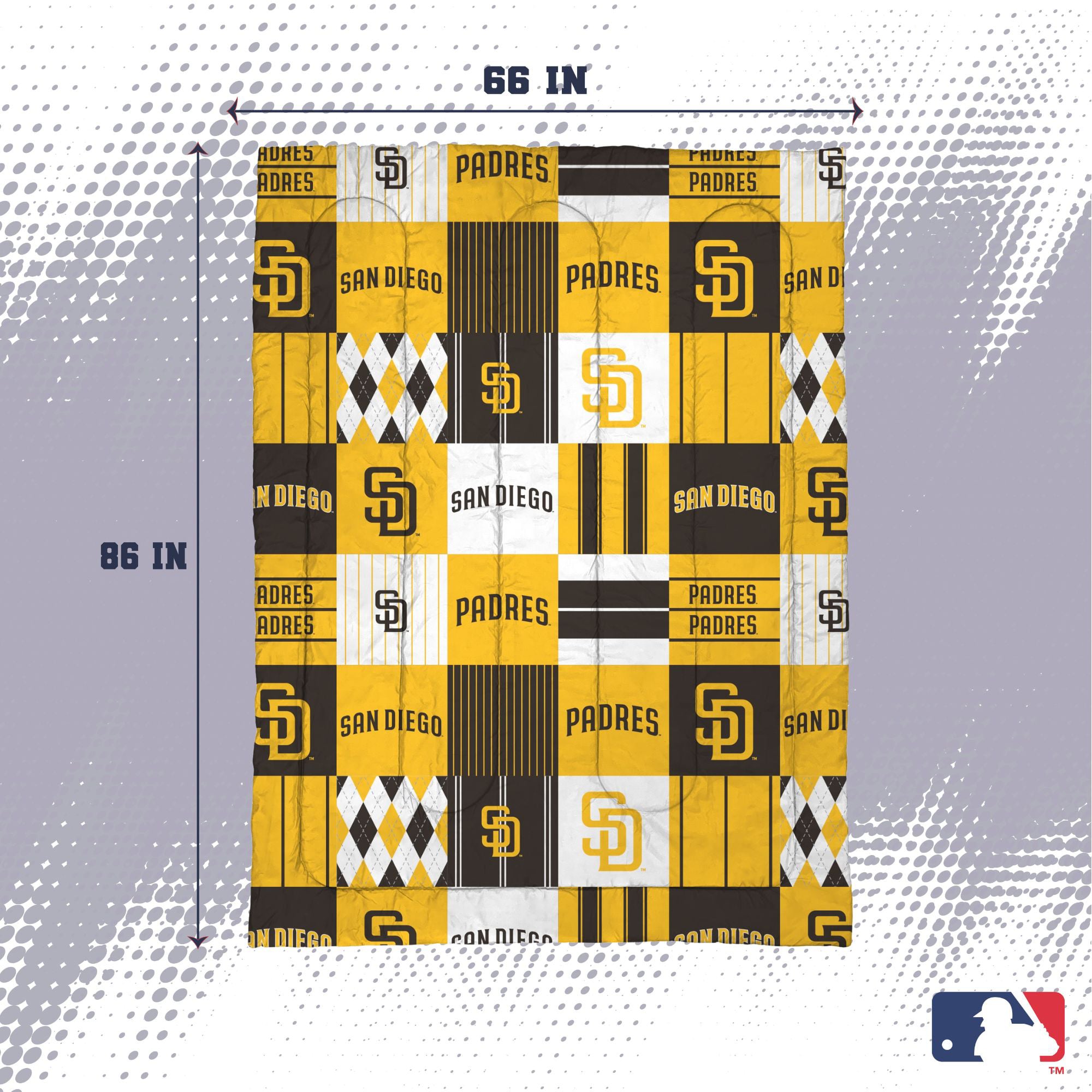 Pegasus San Diego Padres Patchwork Plaid Two-Piece Twin/Twin XL Bed in a Bag Set