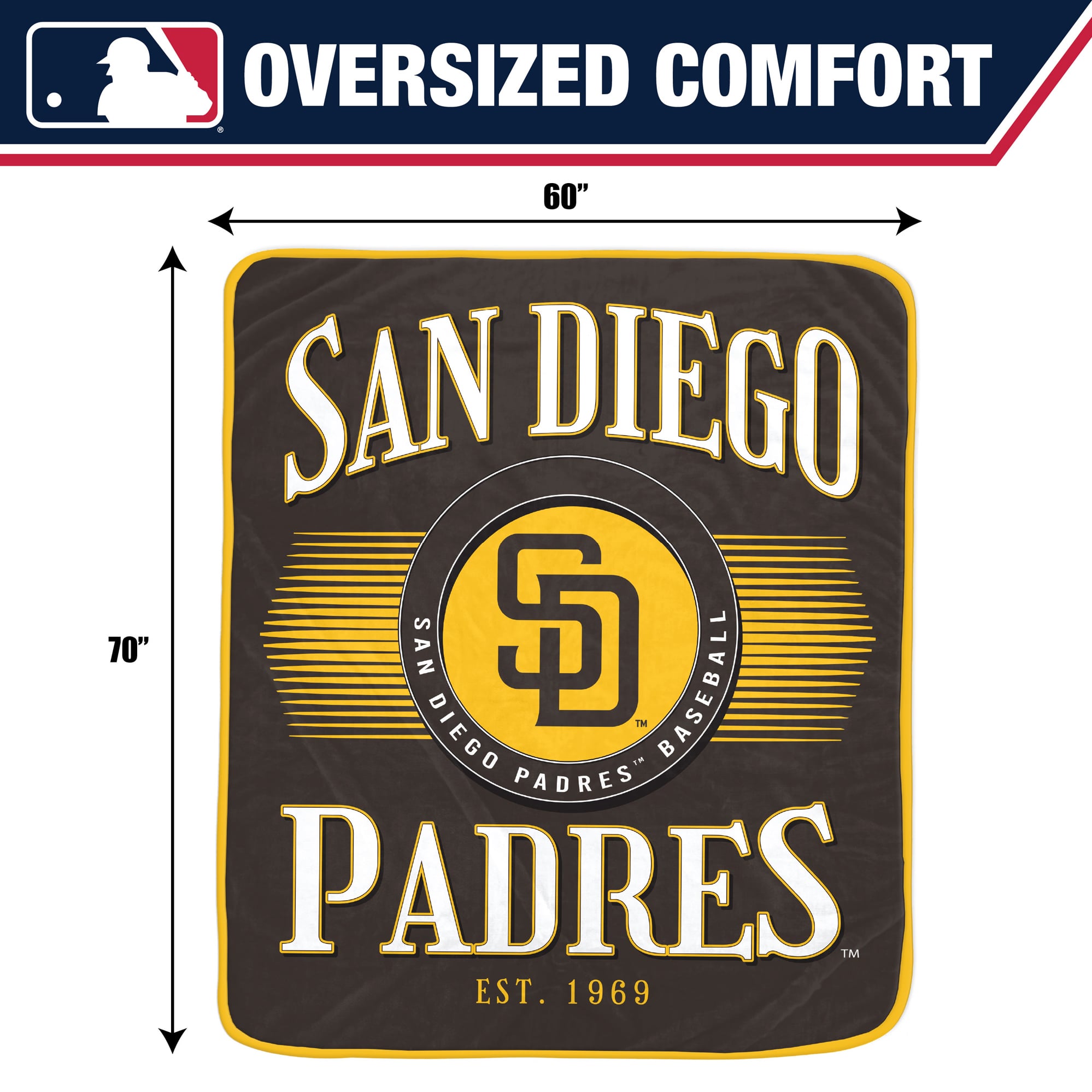 Pegasus San Diego Padres Spotlight Arch 60" x 70" Ultra Soft Throw Blanket