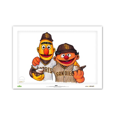 San Diego Padres Bert & Ernie Limited Edition 24" x 36" Sesame Street Art Print