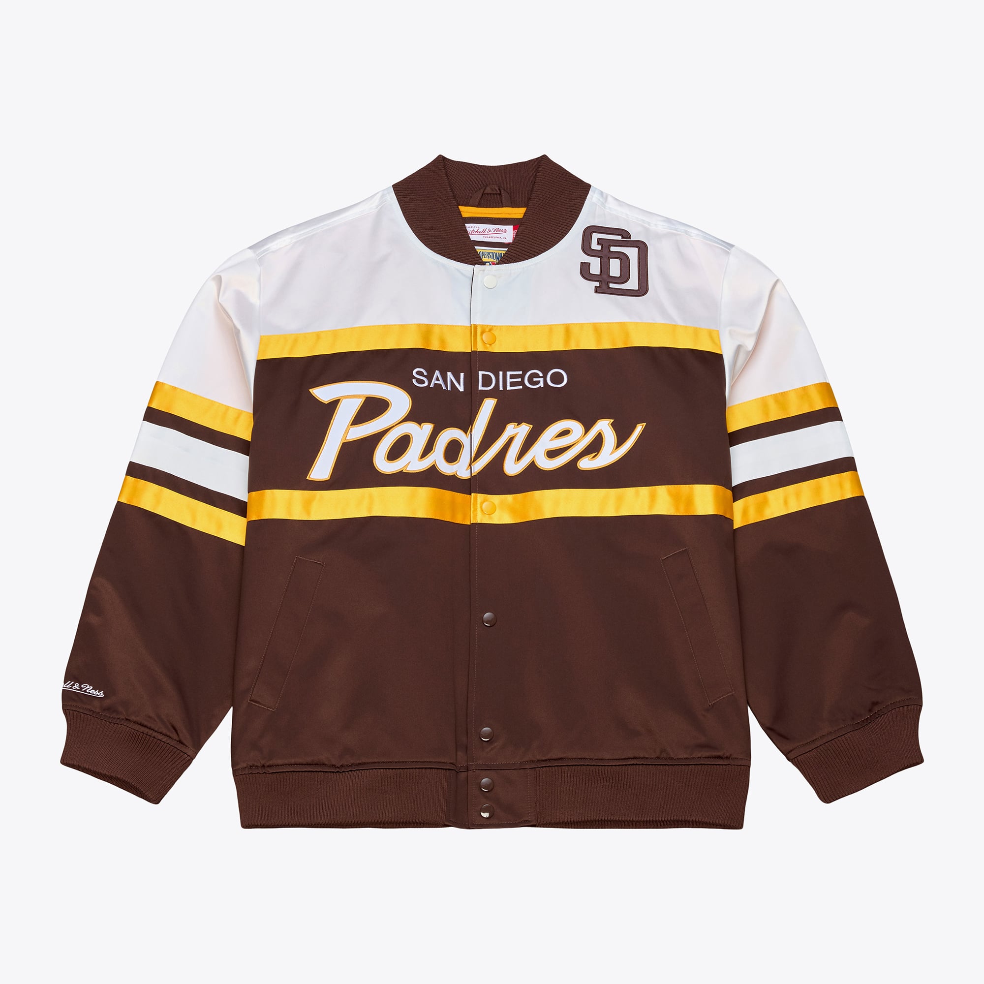 San Diego Padres Brown Head Coach Lightweight Satin Full-Snap Jacket