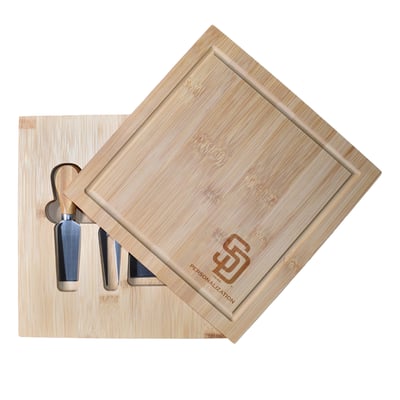 San Diego Padres Customized Bamboo Cutting Board with Utensils

